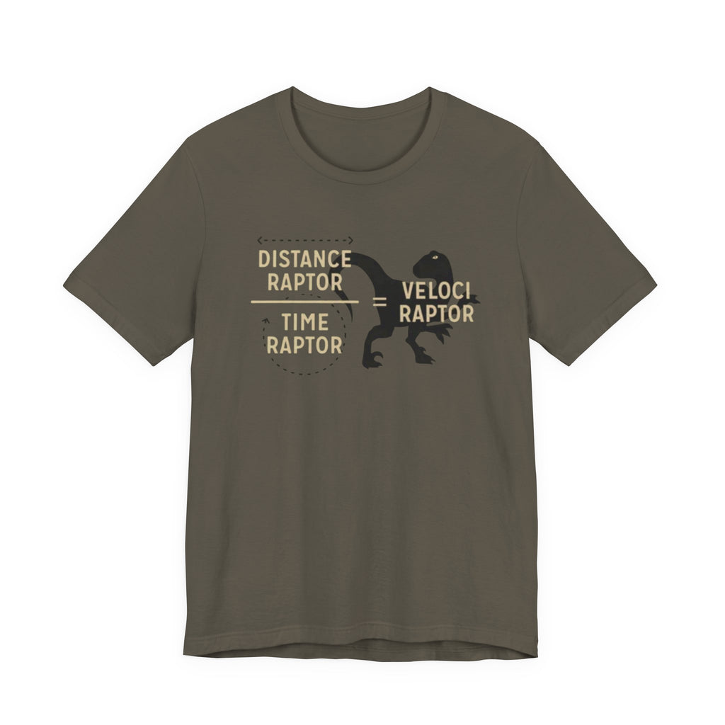Distance Time Veloci Raptor T-Shirt | Dinosaur Science Humor Tee