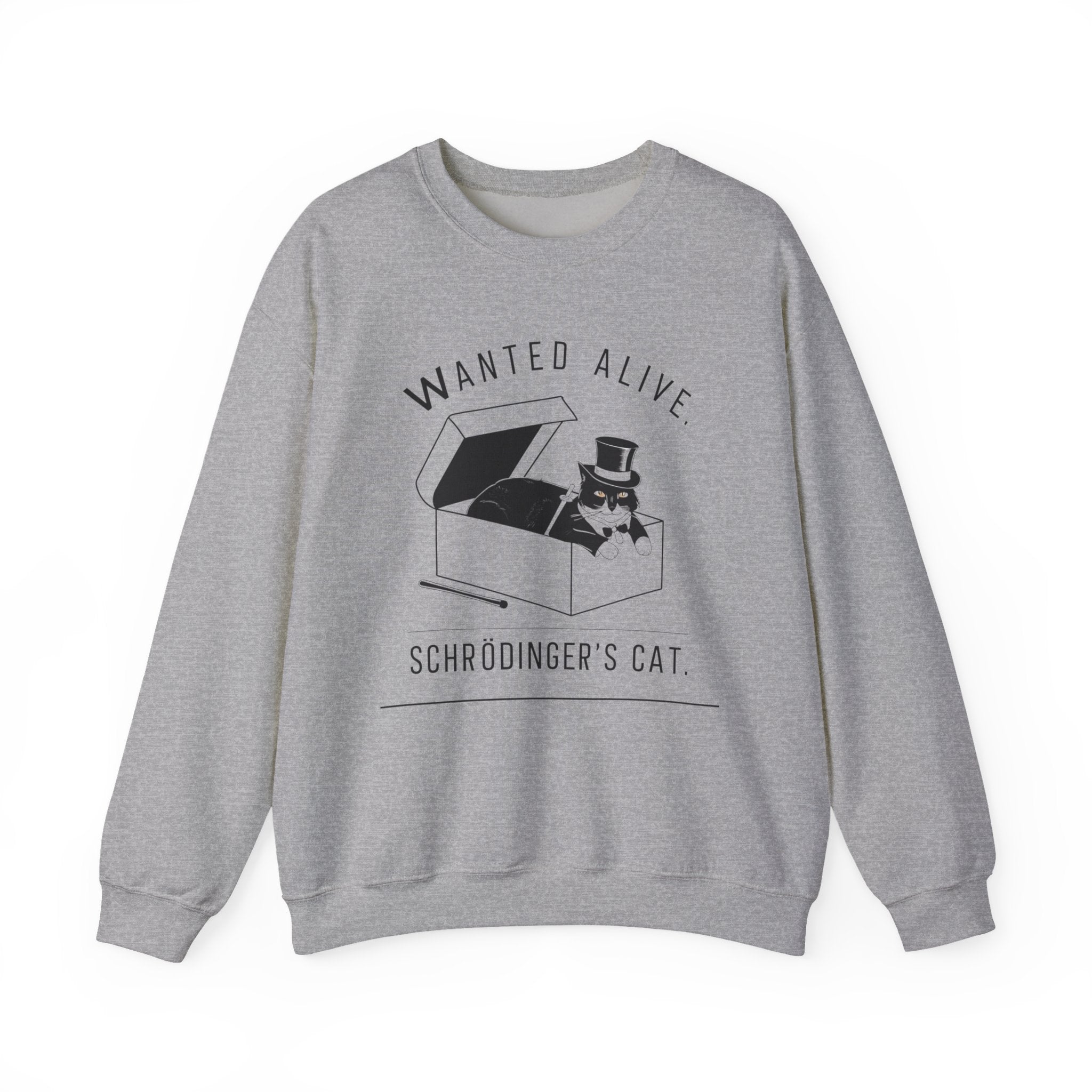 Funny Schrodinger's Cat Unisex Sweatshirt - Quantum Science Crewneck Jumper, Hilarious Physics Sweater, Scientist Gift, Geeky Clothing,