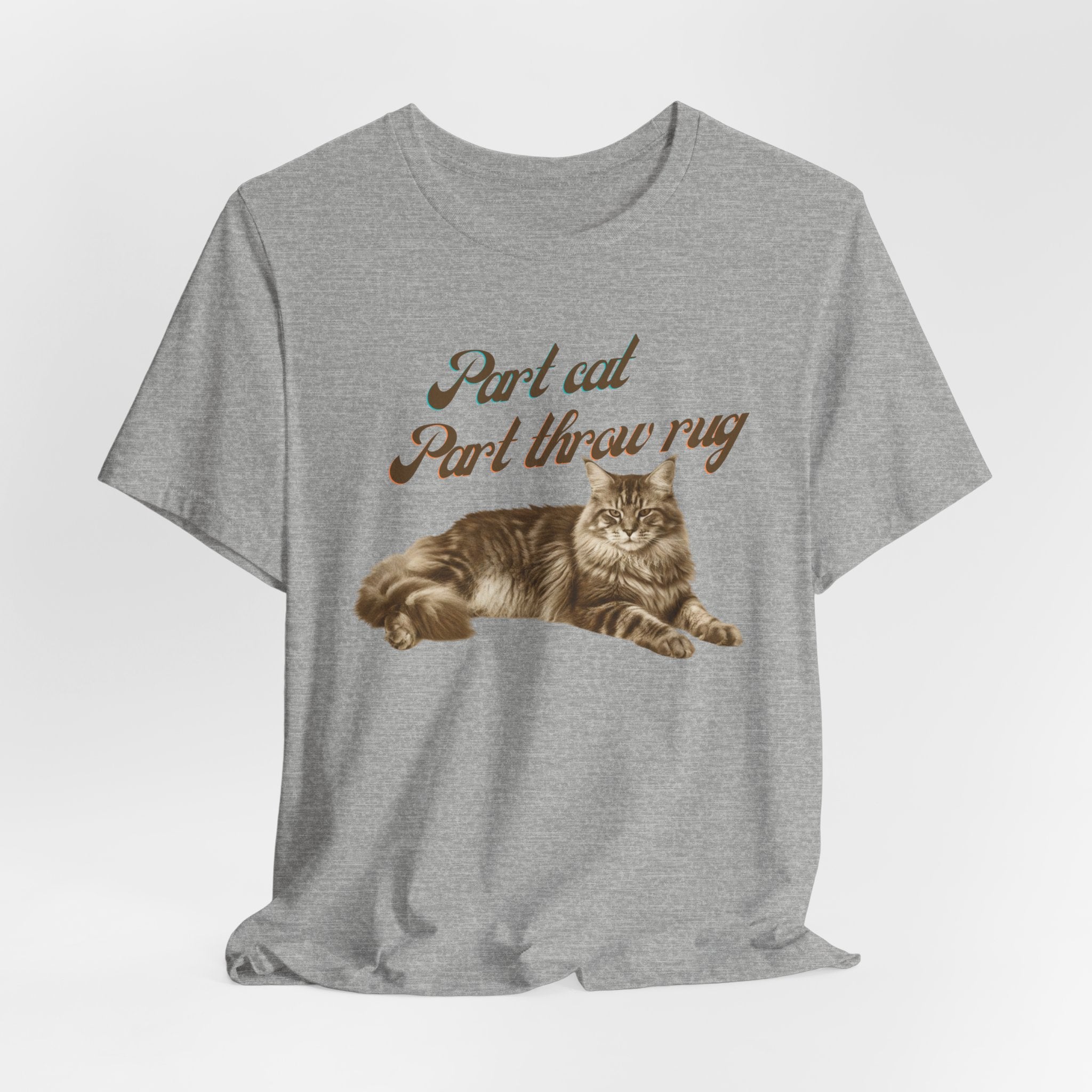 Maine Coon Cat T-Shirt | Vintage Maine Coon Cat Illustration, Part Cat Part throw rug