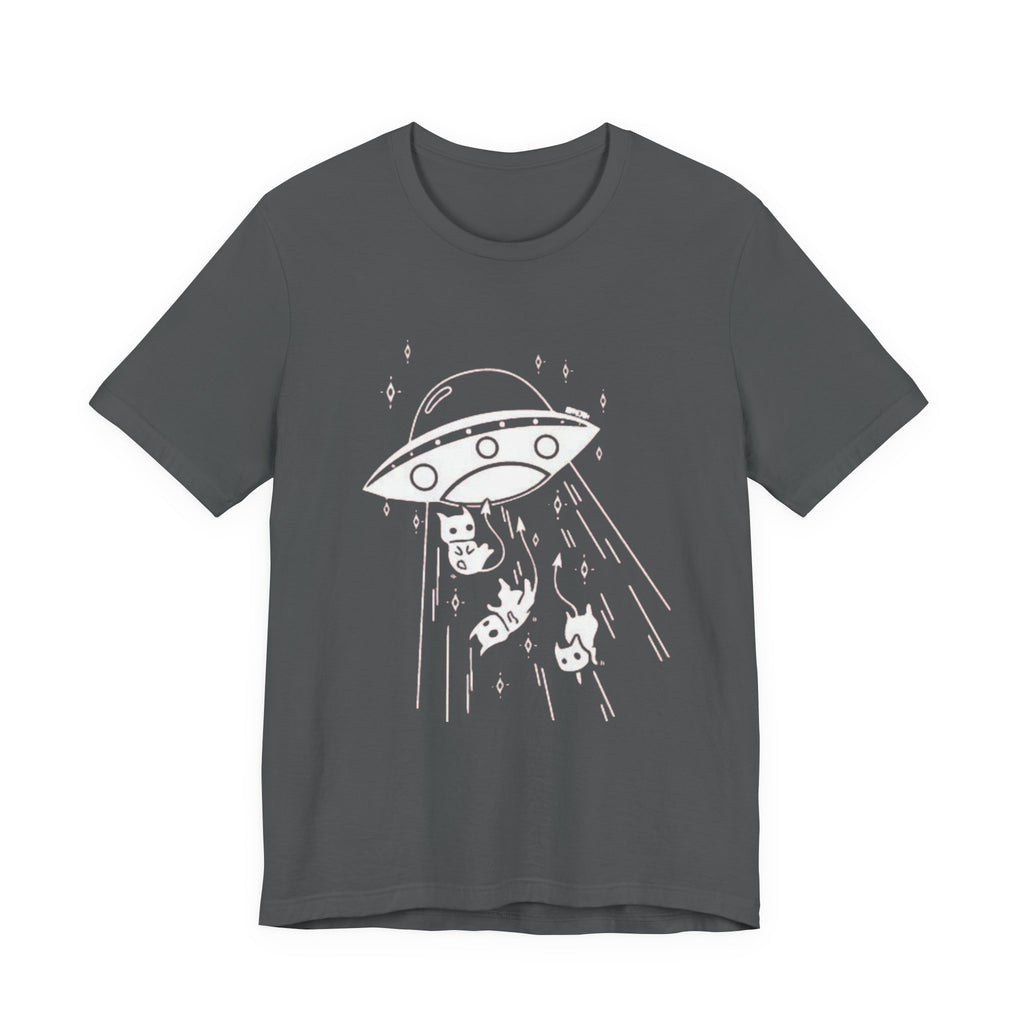 Alien cat abduction tee, Celestial Hand Line Art Tee | Minimal Mystic Illustration, White T-Shirt