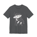 Alien cat abduction tee, Celestial Hand Line Art Tee | Minimal Mystic Illustration, White T-Shirt