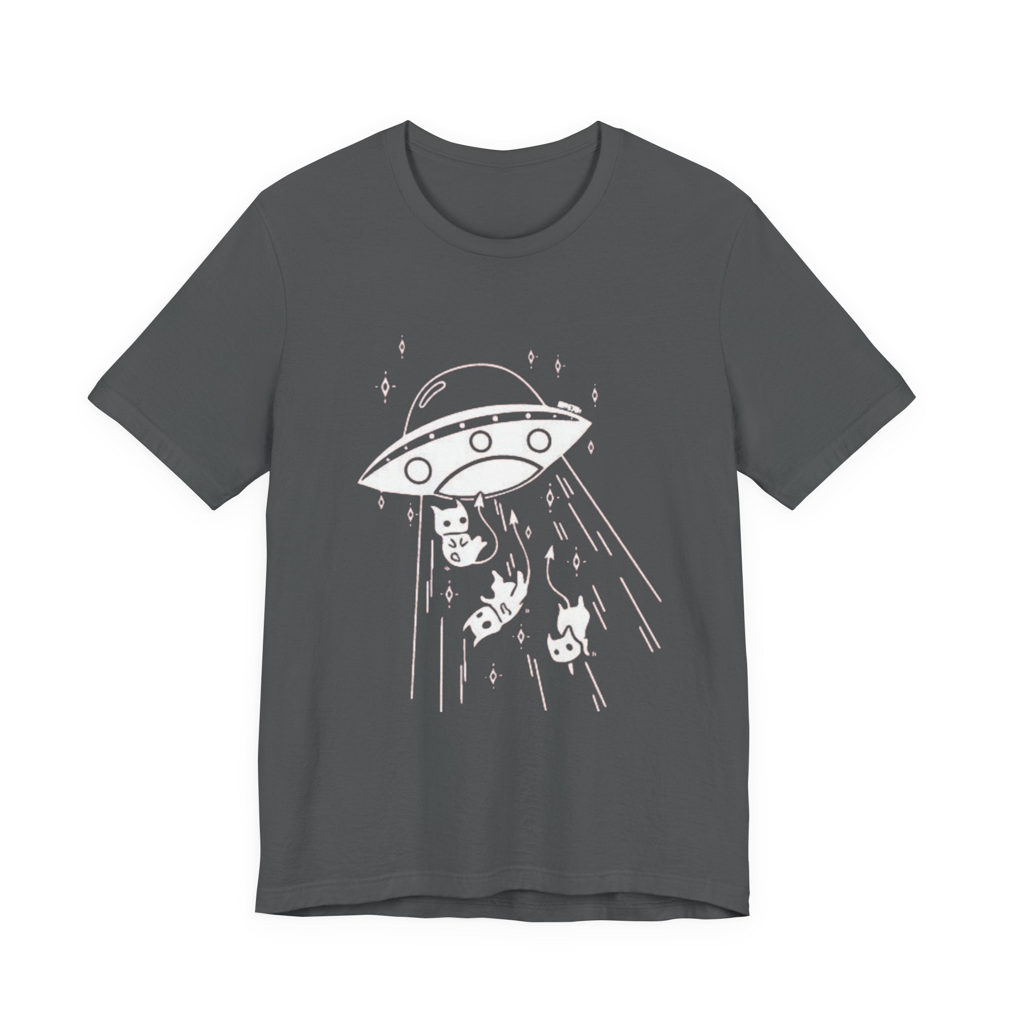 Alien cat abduction tee, Celestial Hand Line Art Tee | Minimal Mystic Illustration, White T-Shirt