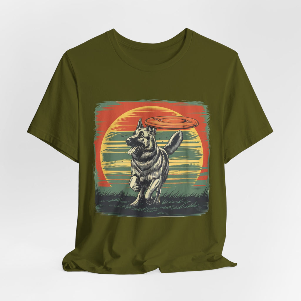 German Shepherd Dog Sunset T-Shirt, Dog Lover Tee, Animal Graphic Shirt, Outdoor Nature Top, Gift for Pet Owners