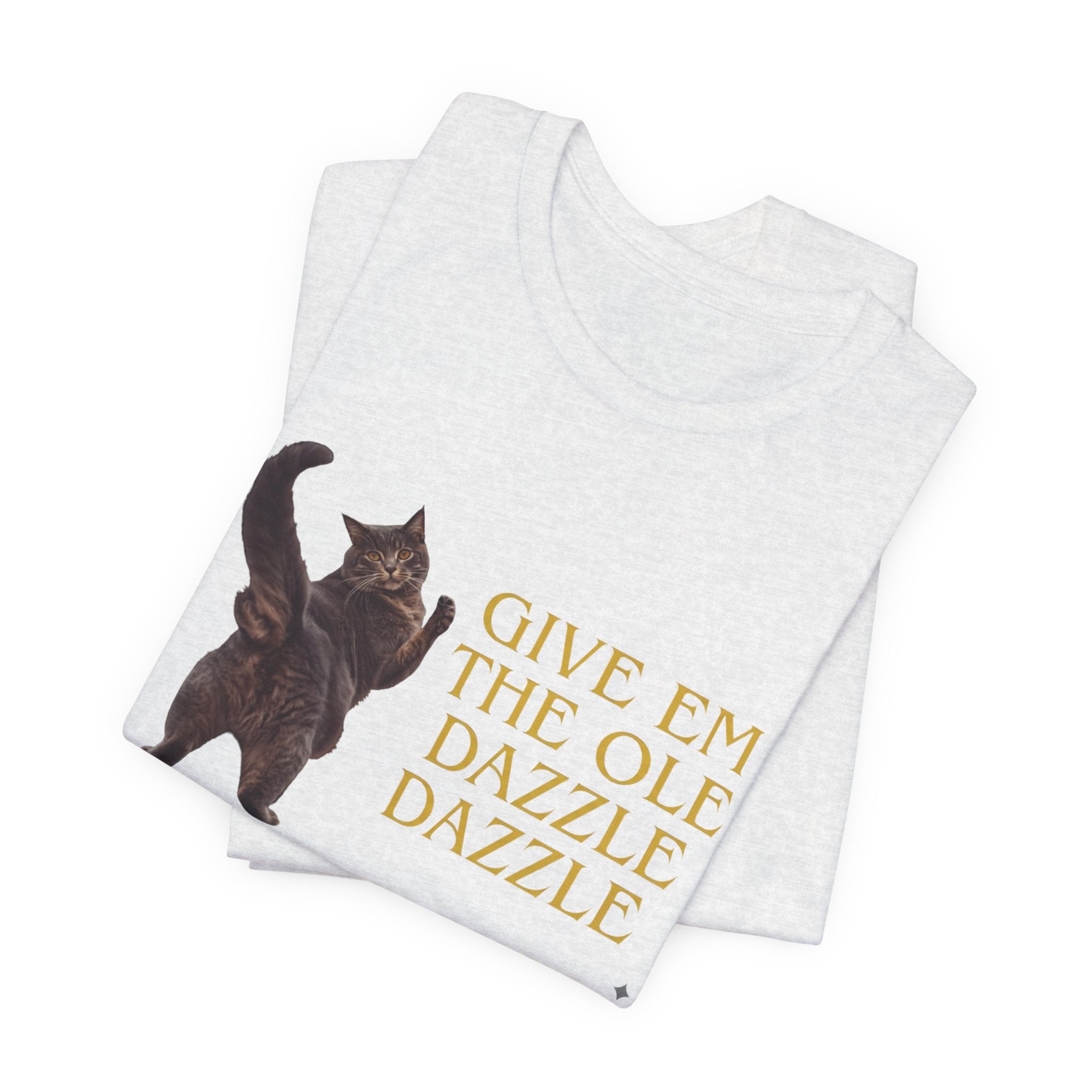 Give 'Em the Ole Dazzle Dazzle Cat T-Shirt | Retro Cat Illustration