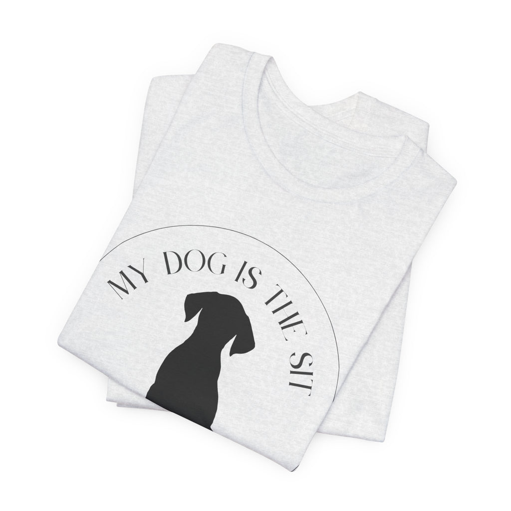 Funny Dog Lover Tee, Unisex T-Shirt, Dog Owner Gift, Sit Stay Shirt, Best Dog Ever, Short Sleeve Top