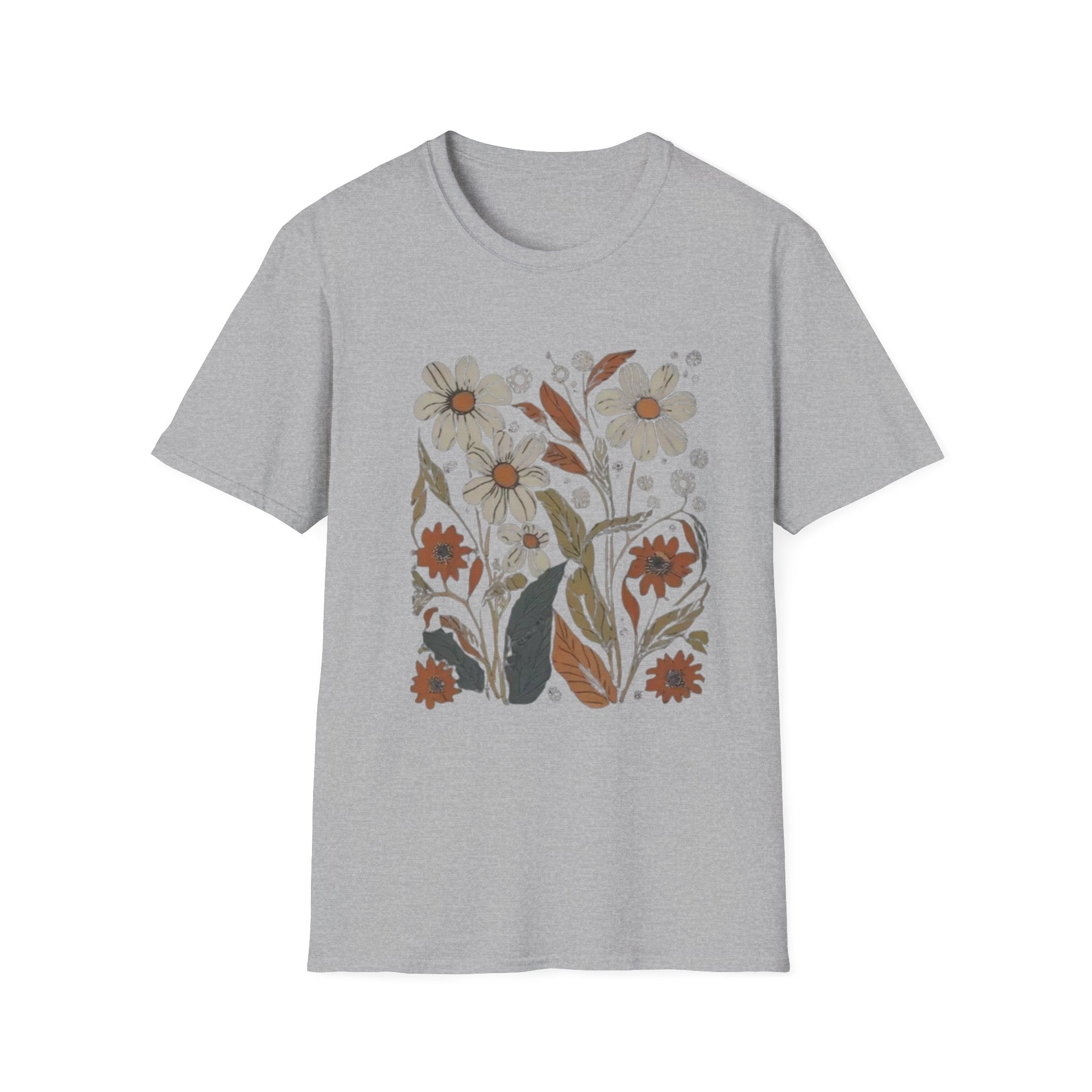 Botanical T-Shirt, Floral Tee, Lover Tee, Gift for Cat Owners, Nature-Inspired Apparel, Cute Animal Shirt, Casual Wardrobe Essential