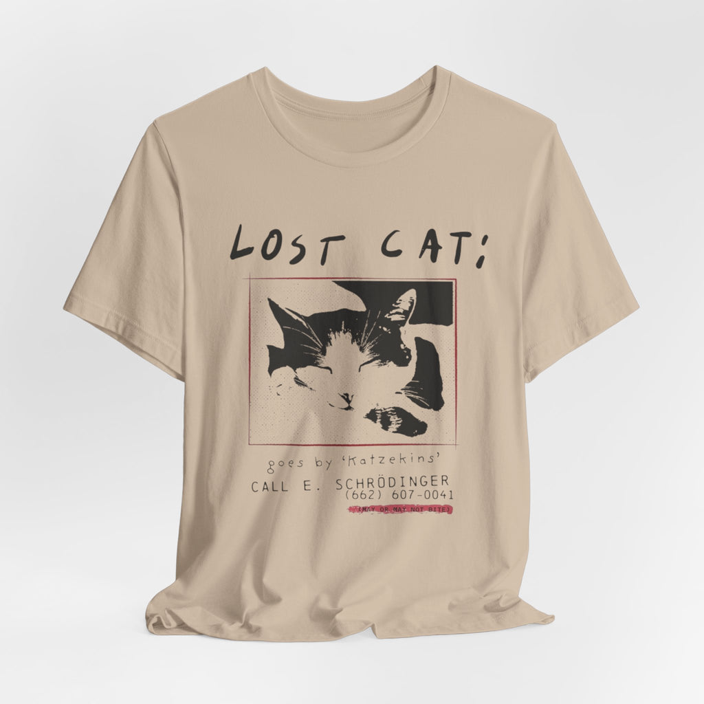 Lost Cat Poster Tee — Schrodinger Cat Graphic T-Shirt