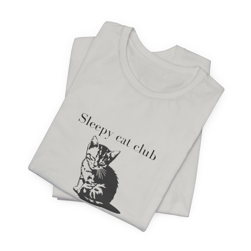 Sleepy Cat Club Tee, Cat Lover Shirt, Unisex Graphic Tee, Gift for Cat Owners, Cute Animal Apparel, Cozy Casual Wear