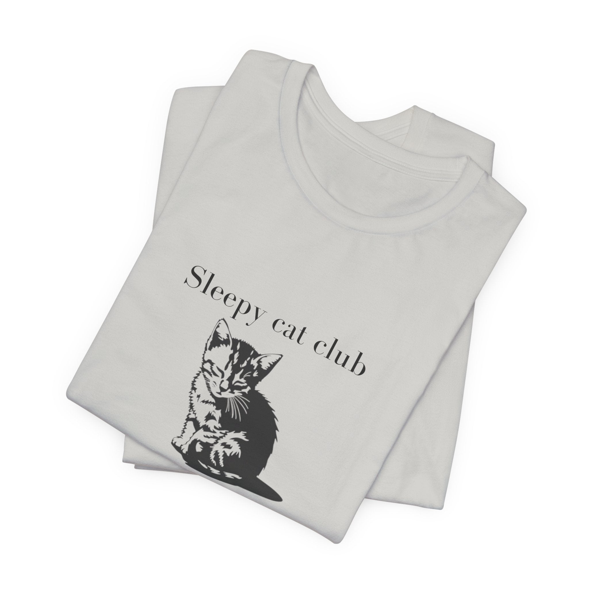 Sleepy Cat Club Tee, Cat Lover Shirt, Unisex Graphic Tee, Gift for Cat Owners, Cute Animal Apparel, Cozy Casual Wear
