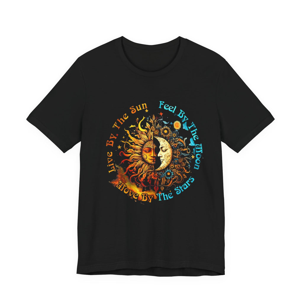 Sun and Moon Graphic Tee: Bohemian Style Unisex Jersey Shirt, Astrological Gift, Festival Wear, Everyday Casual, Celestial Tee