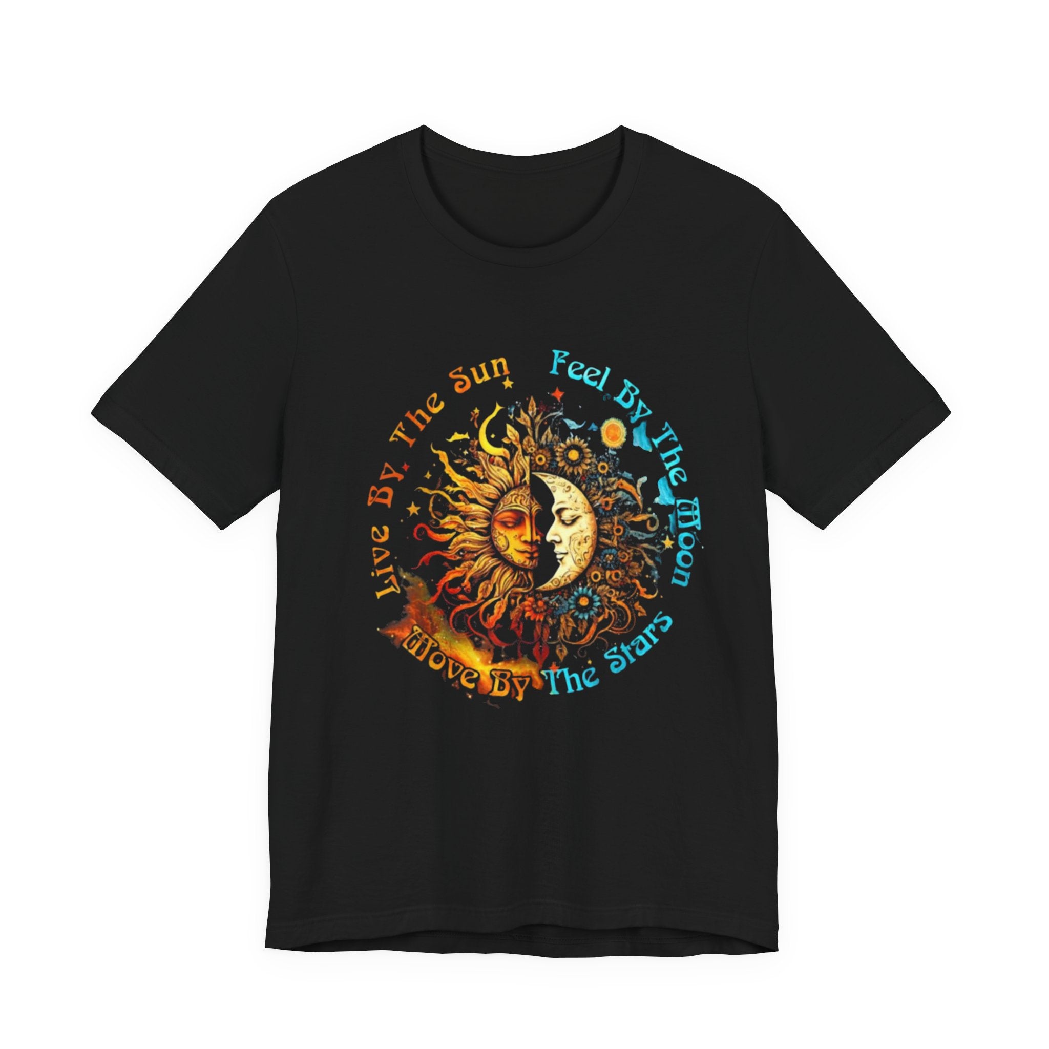 Sun and Moon Graphic Tee: Bohemian Style Unisex Jersey Shirt, Astrological Gift, Festival Wear, Everyday Casual, Celestial Tee