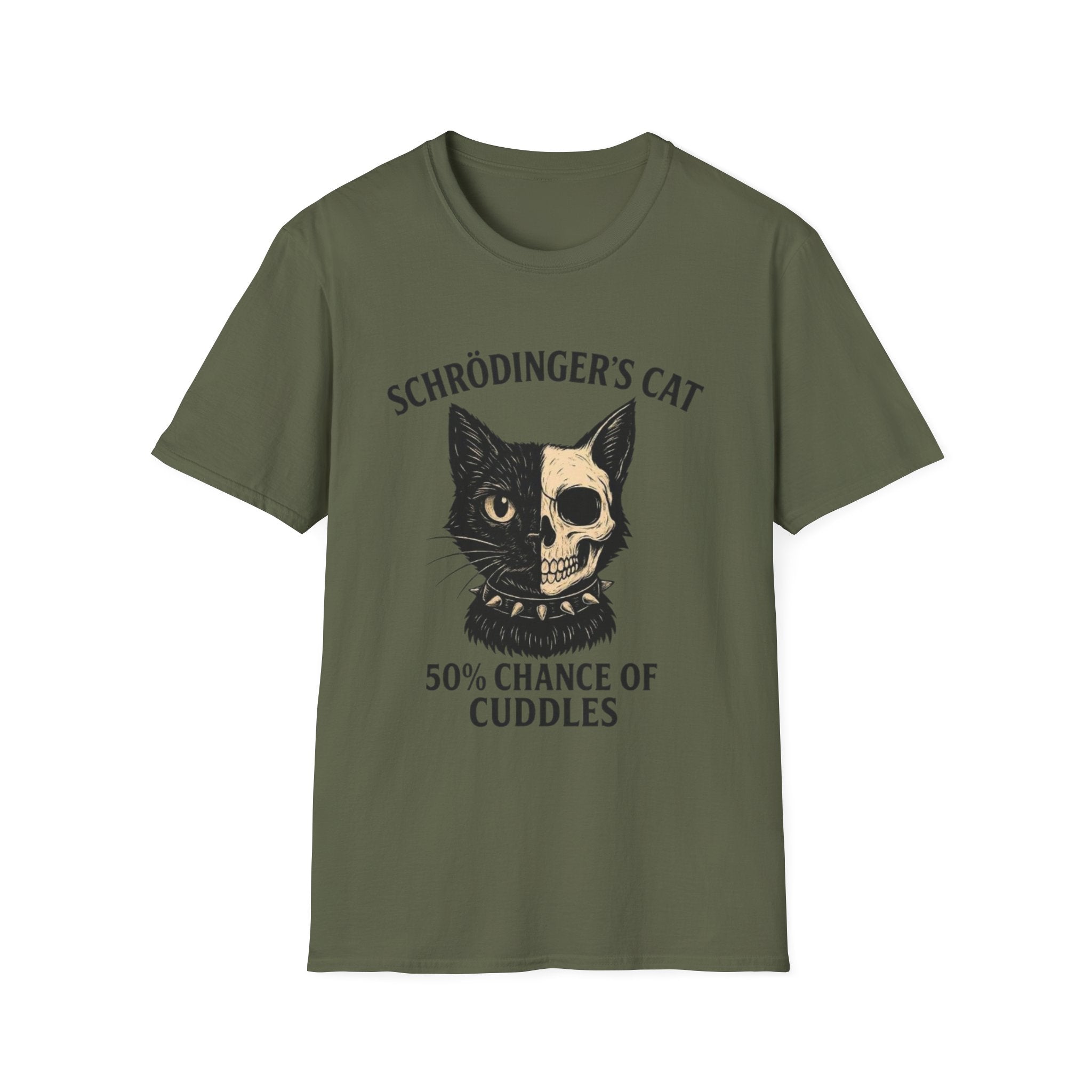 Schrödinger's Cat Funny T-Shirt — Double Split Experiment Cat Tee