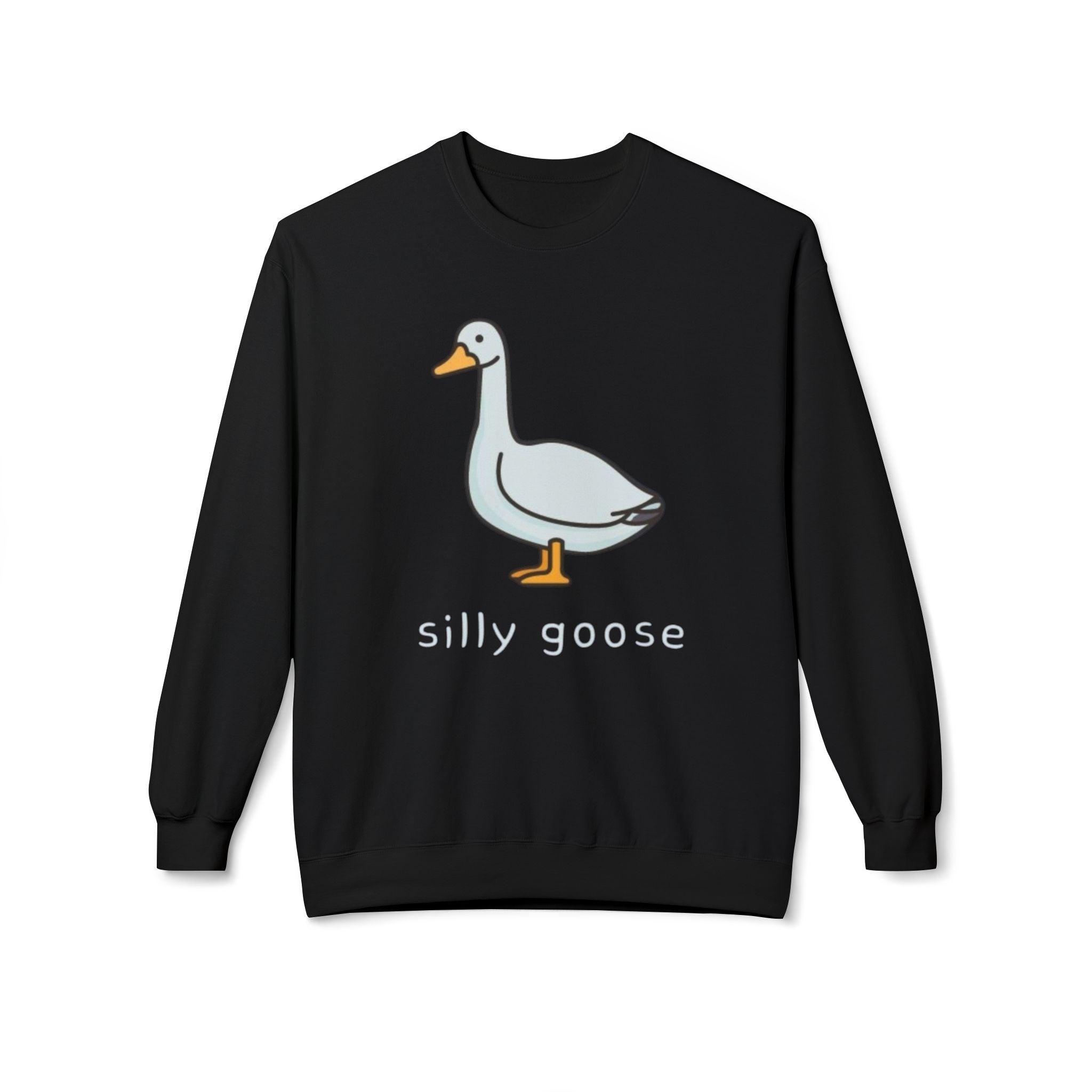 Silly Goose Illustration Sweatshirt | Cute Duck Cartoon Crewneck
