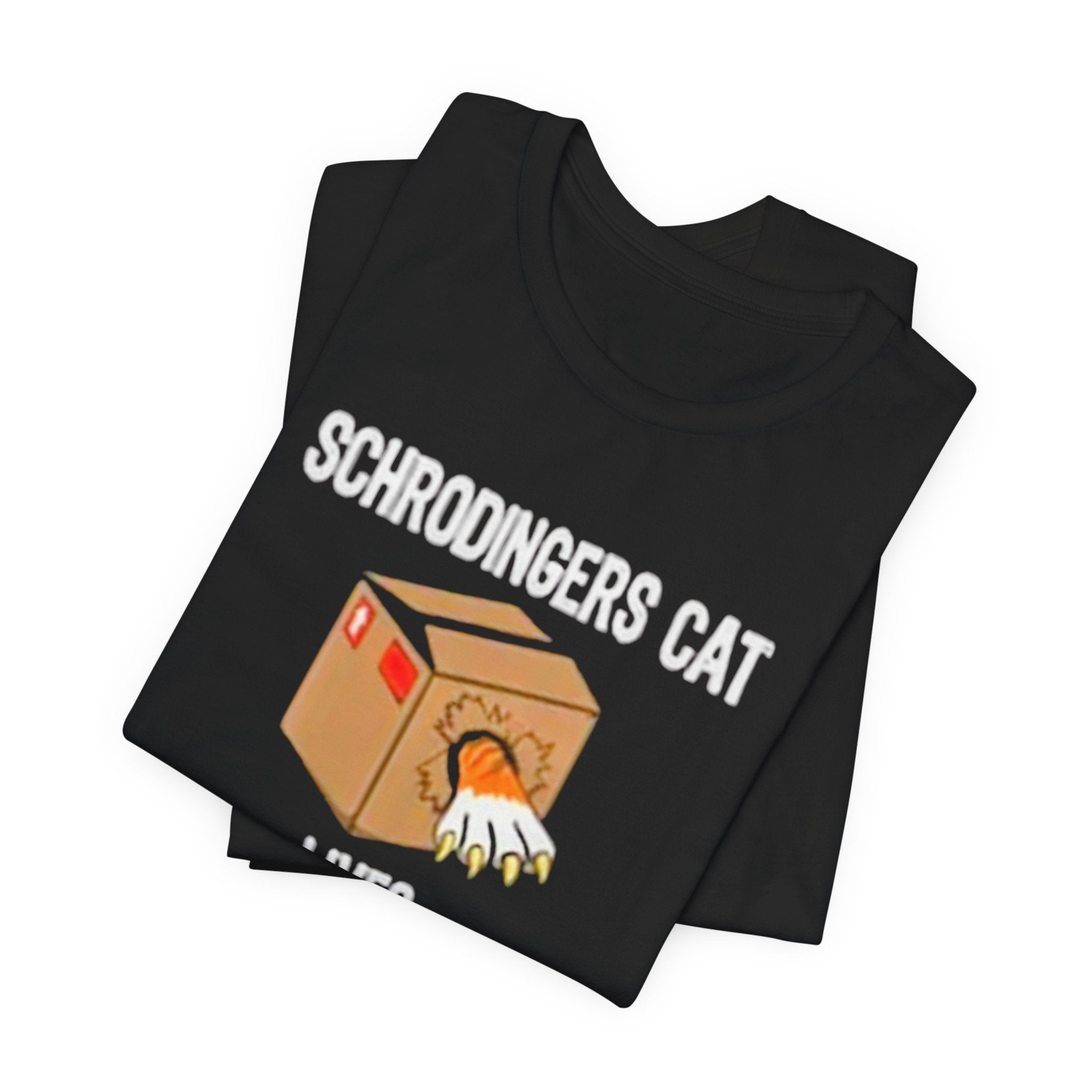 Schrodingers Cat Angry Cat Box T-Shirt | Science Humor Tee