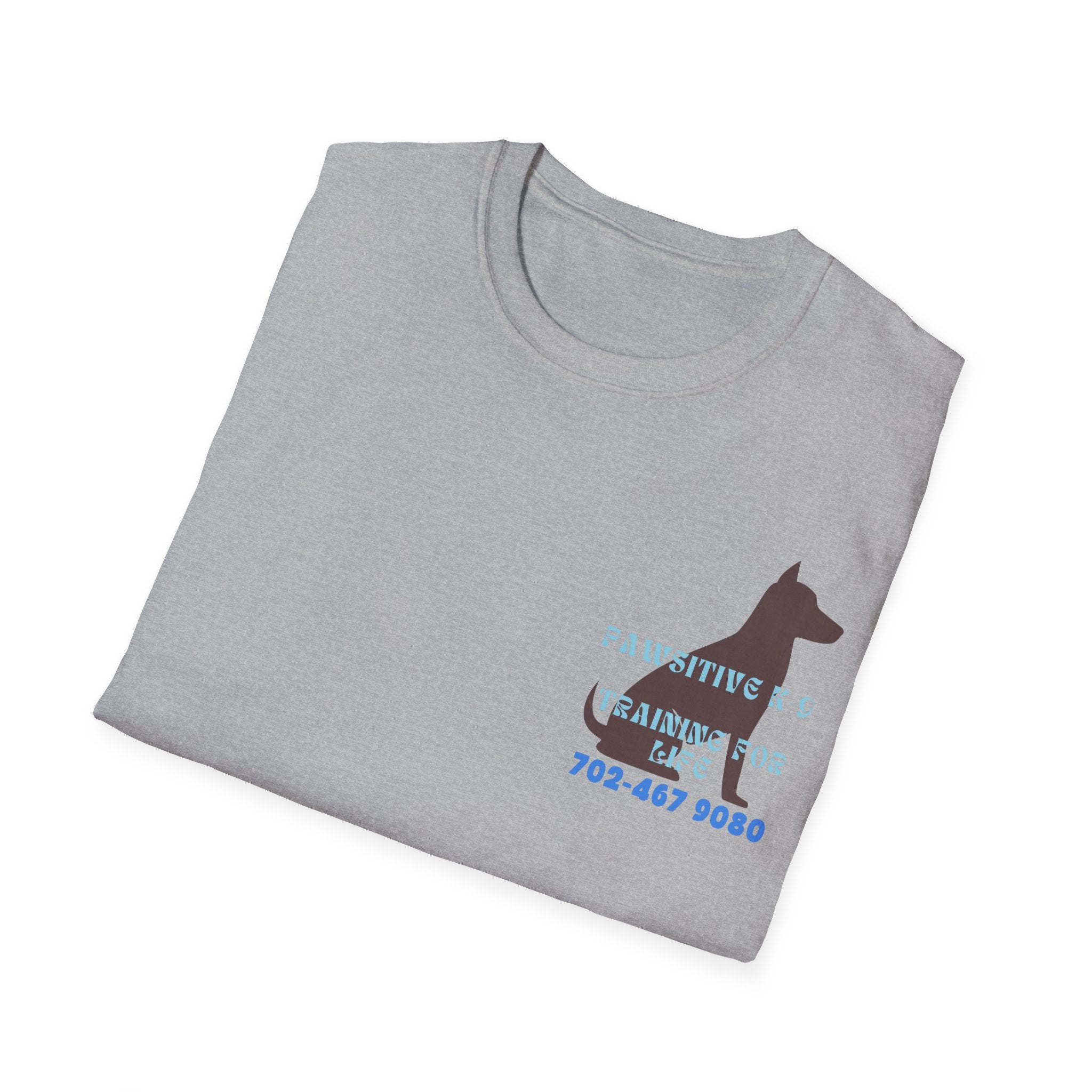 Dog Training T-Shirt — "Pawsitive K-9 Training for Real" with Contact Number, Personalized shirt