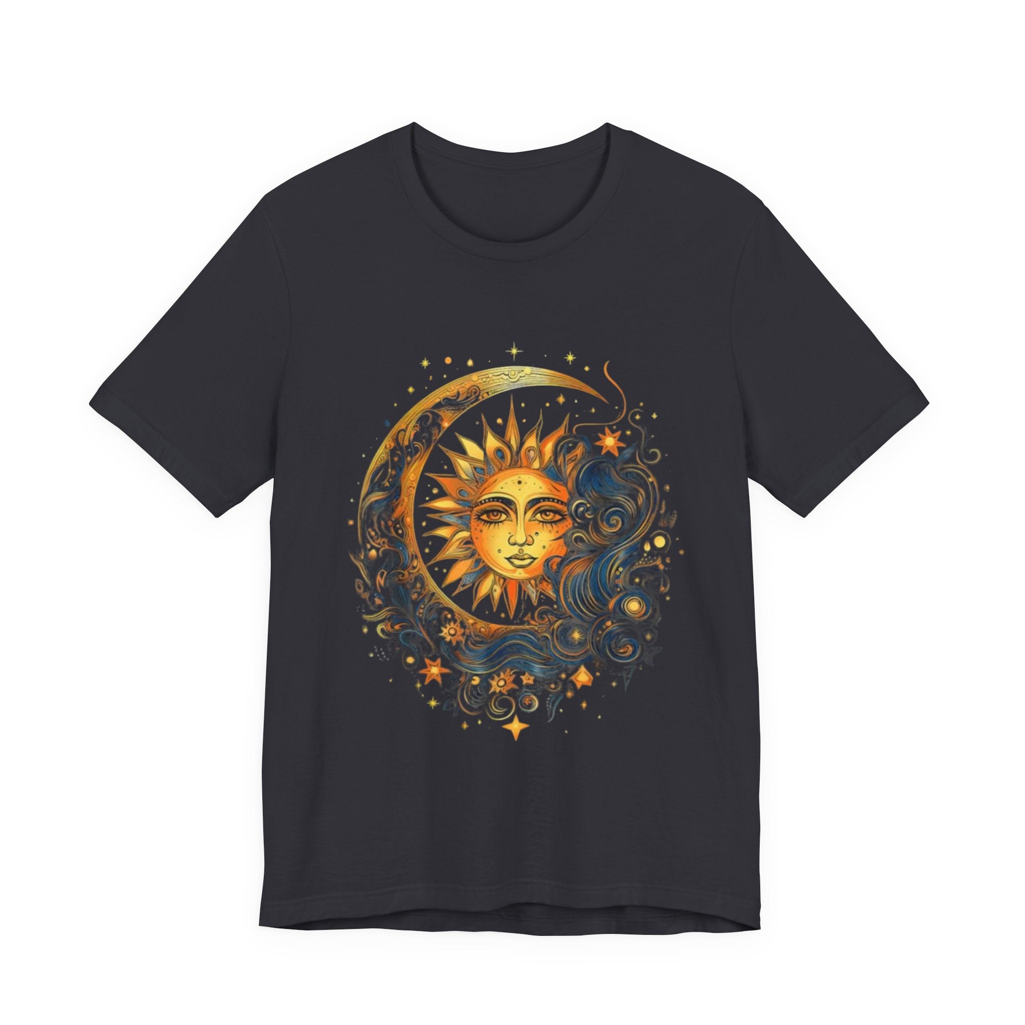 Sun and Moon Graphic Tee, Cosmic T-shirt for Astrology Lovers, Unisex Summer Tee, Celestial Art Shirt, Unique Gift Idea, Horoscope Fashion
