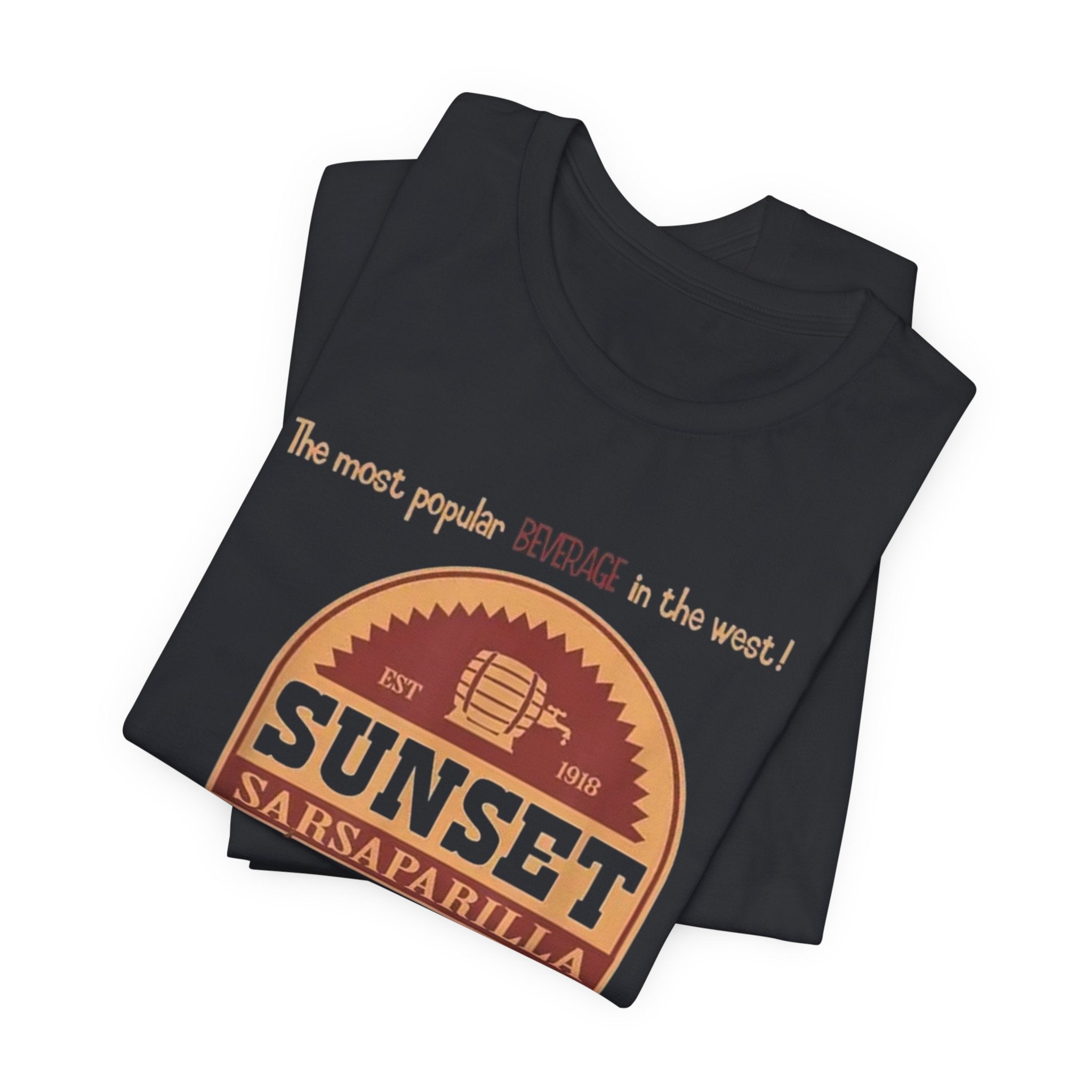 Sunset Sarsaparilla Tee — Retro Fallout Soda Logo T-shirt, Fallout Tee
