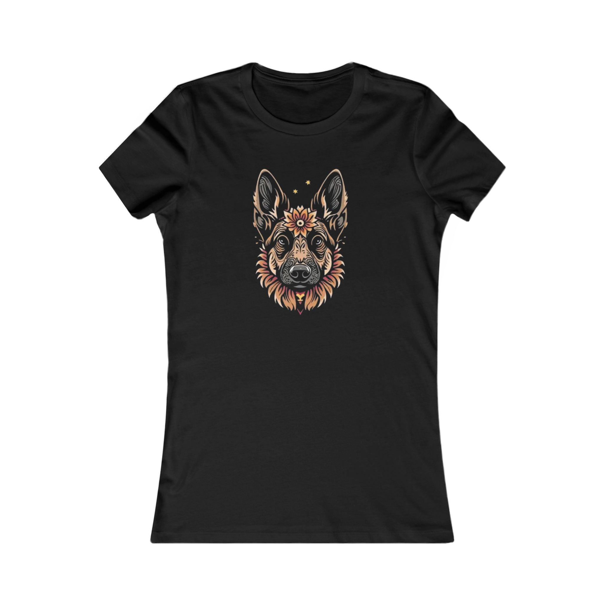 German Shepherd Women's Tee — Floral German Shepherd Graphic Shirt