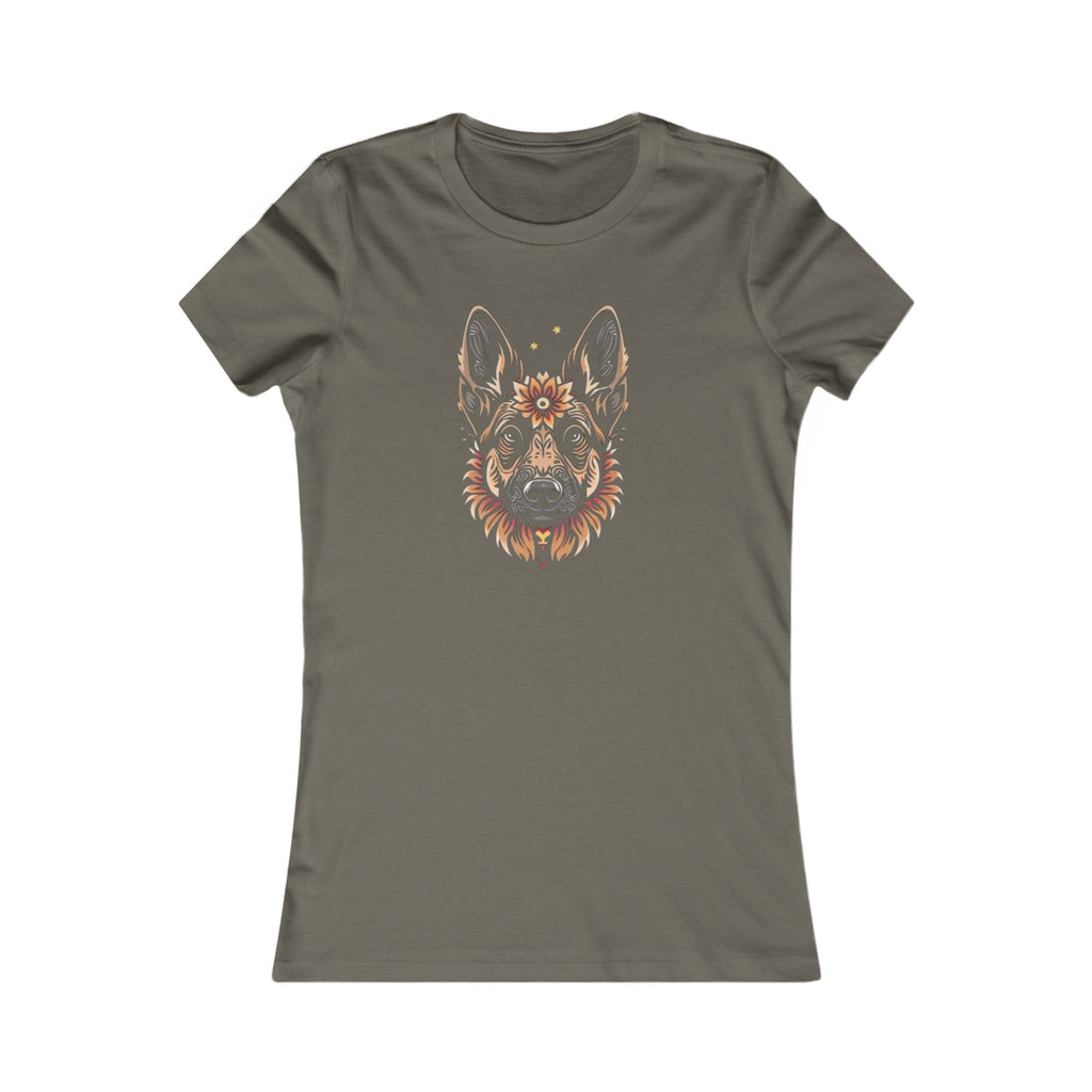 German Shepherd Women's Tee — Floral German Shepherd Graphic Shirt