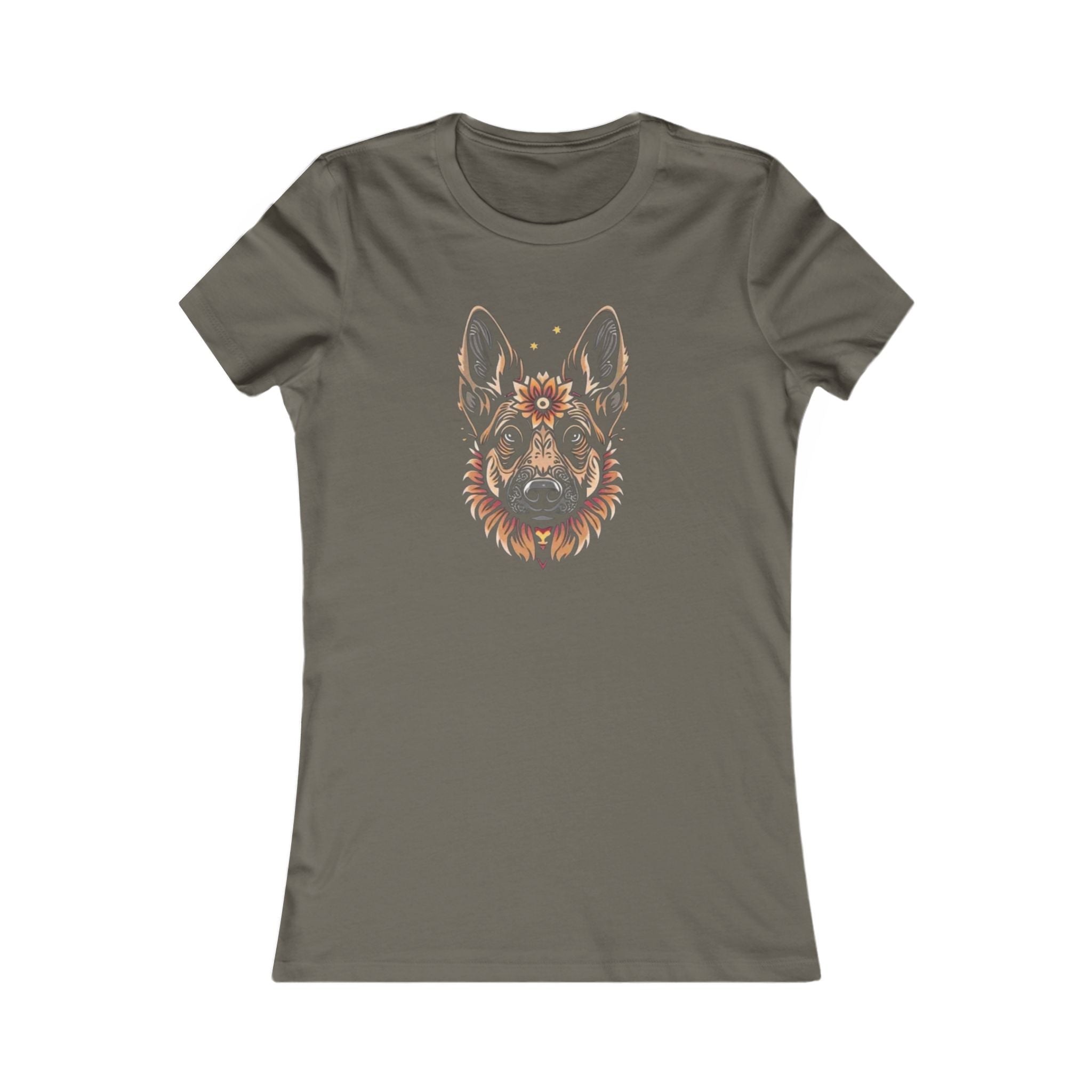 German Shepherd Women's Tee — Floral German Shepherd Graphic Shirt