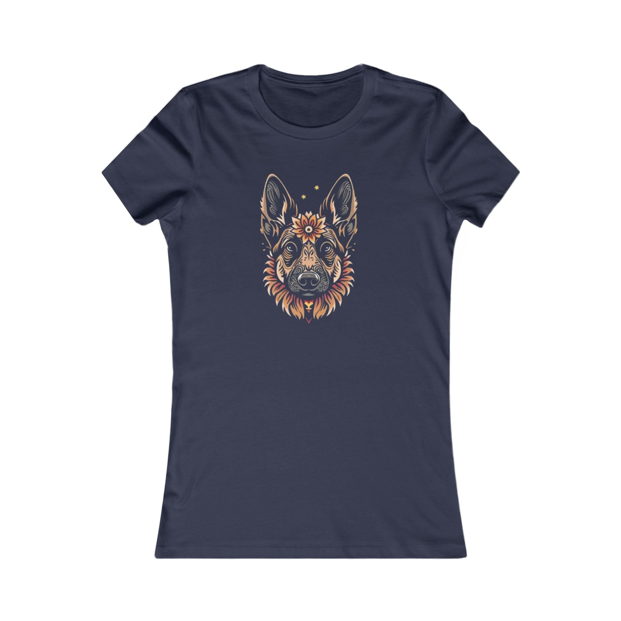 German Shepherd Women's Tee — Floral German Shepherd Graphic Shirt