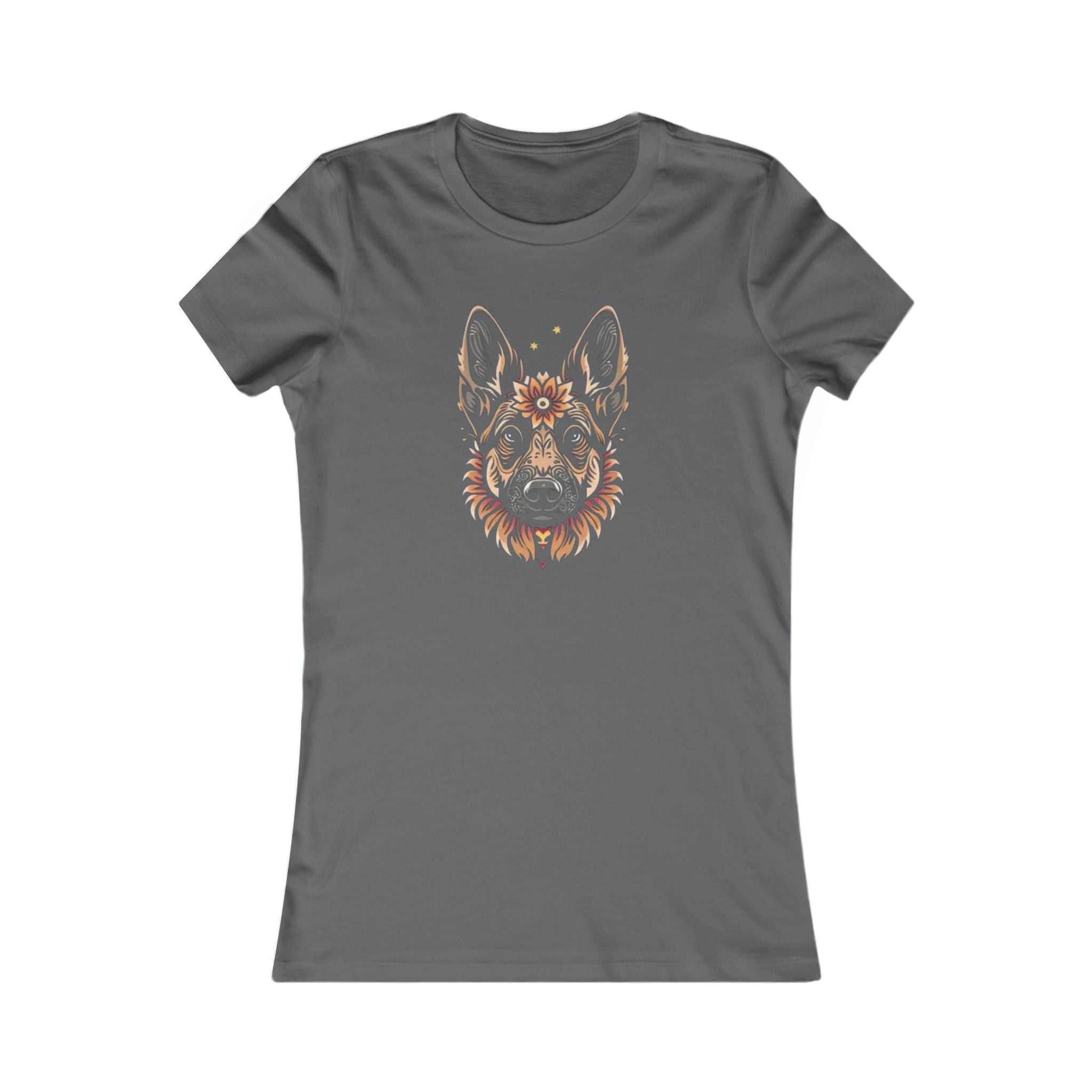 German Shepherd Women's Tee — Floral German Shepherd Graphic Shirt