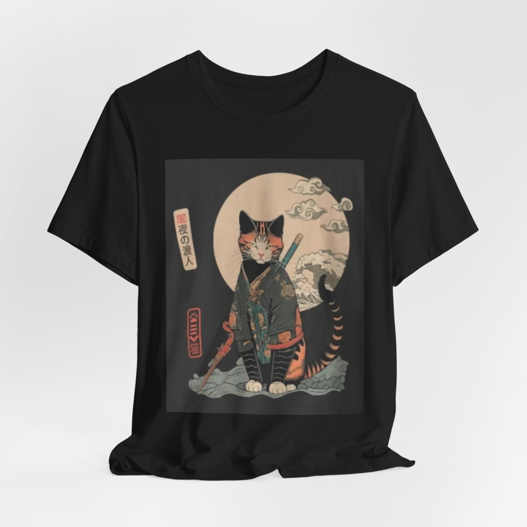 Samurai Cat Tee — Japanese Ukiyo-e Style Cat Graphic T-Shirt