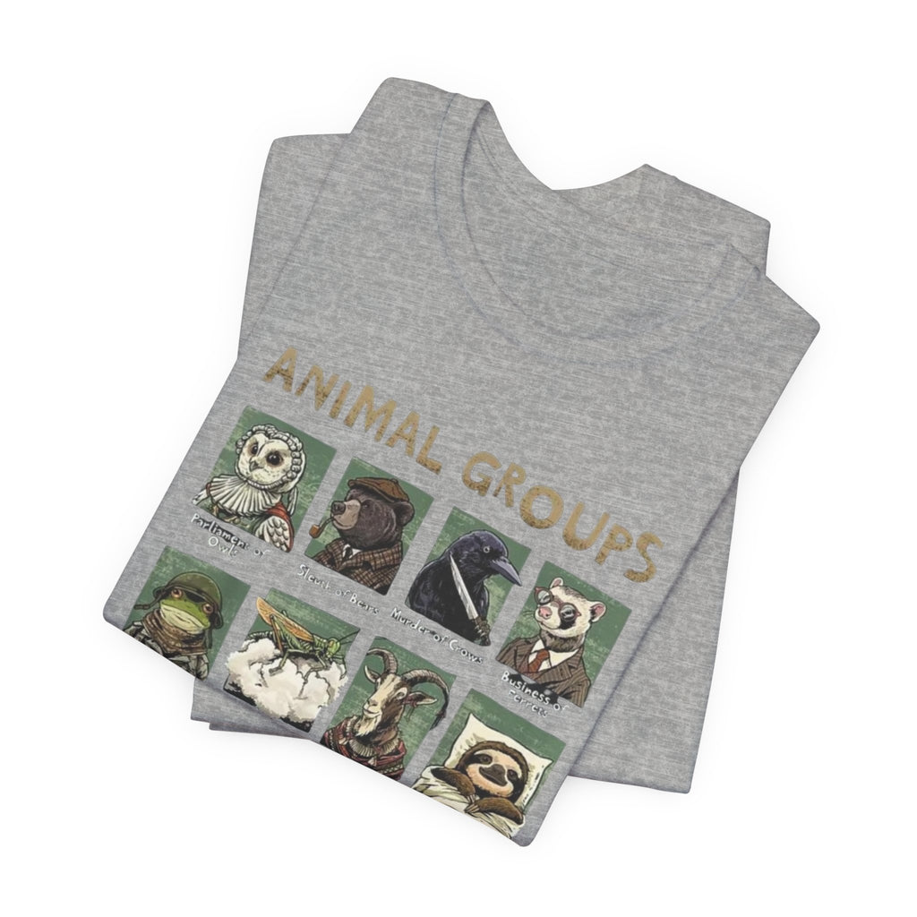 Animal Groups tee | Vintage animal illustrations grid
