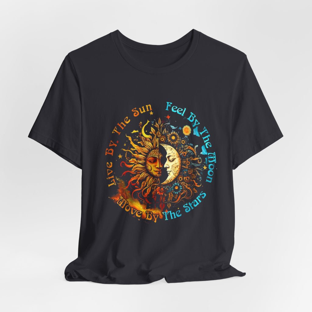 Sun and Moon Graphic Tee: Bohemian Style Unisex Jersey Shirt, Astrological Gift, Festival Wear, Everyday Casual, Celestial Tee