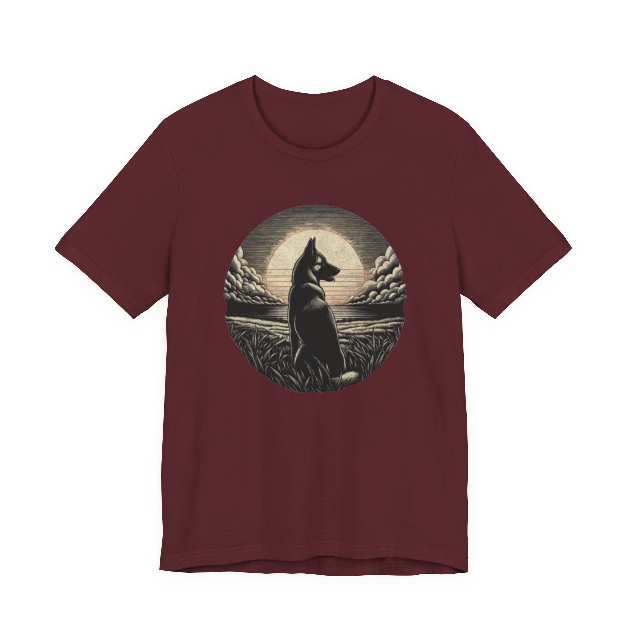 Belgian malinios silhouette sunset circle Tee | Nature, Moonlit Landscape