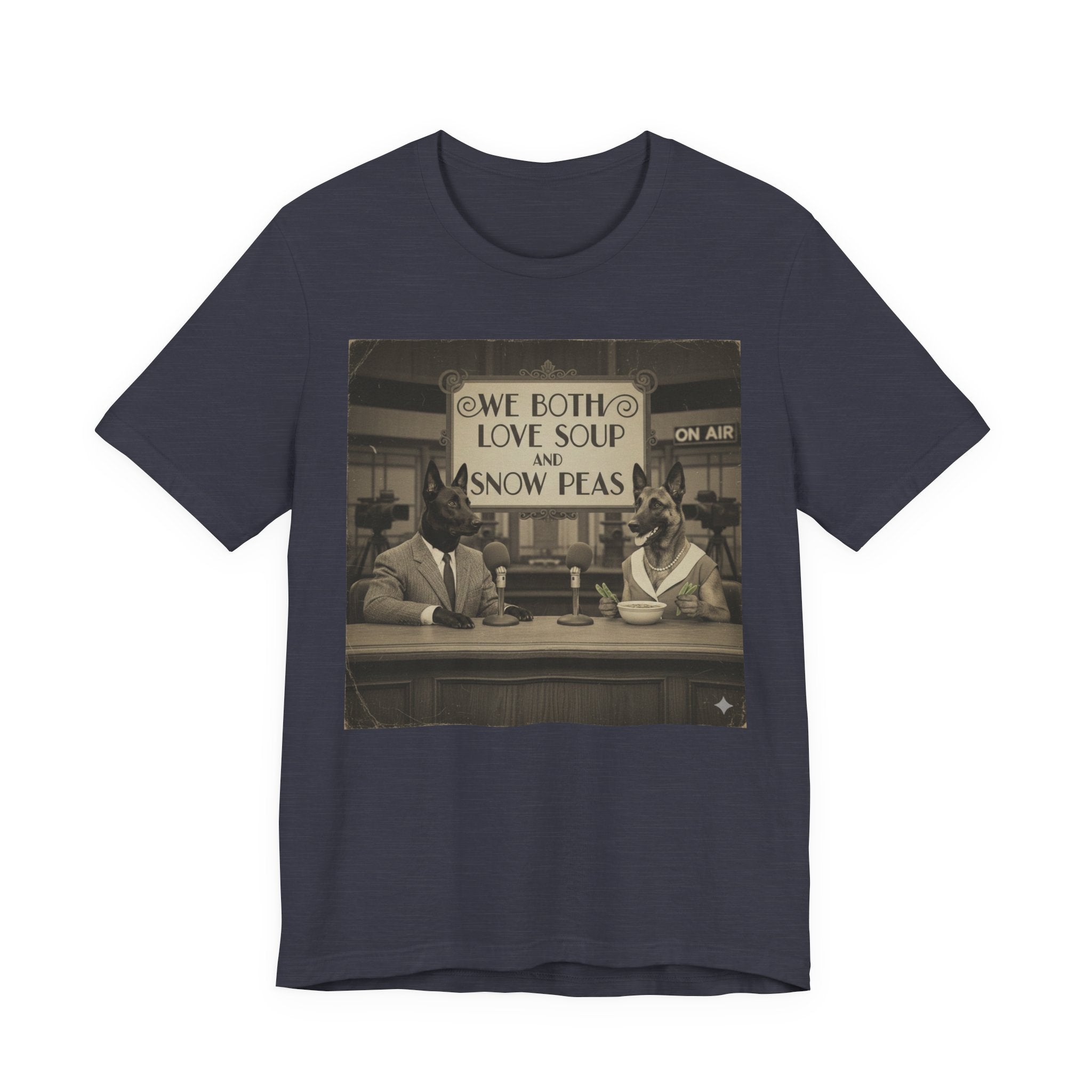 Best In Show quote tee, Vintage Radio Hosts 'We Both Love Soup and Snow Peas' T-Shirt