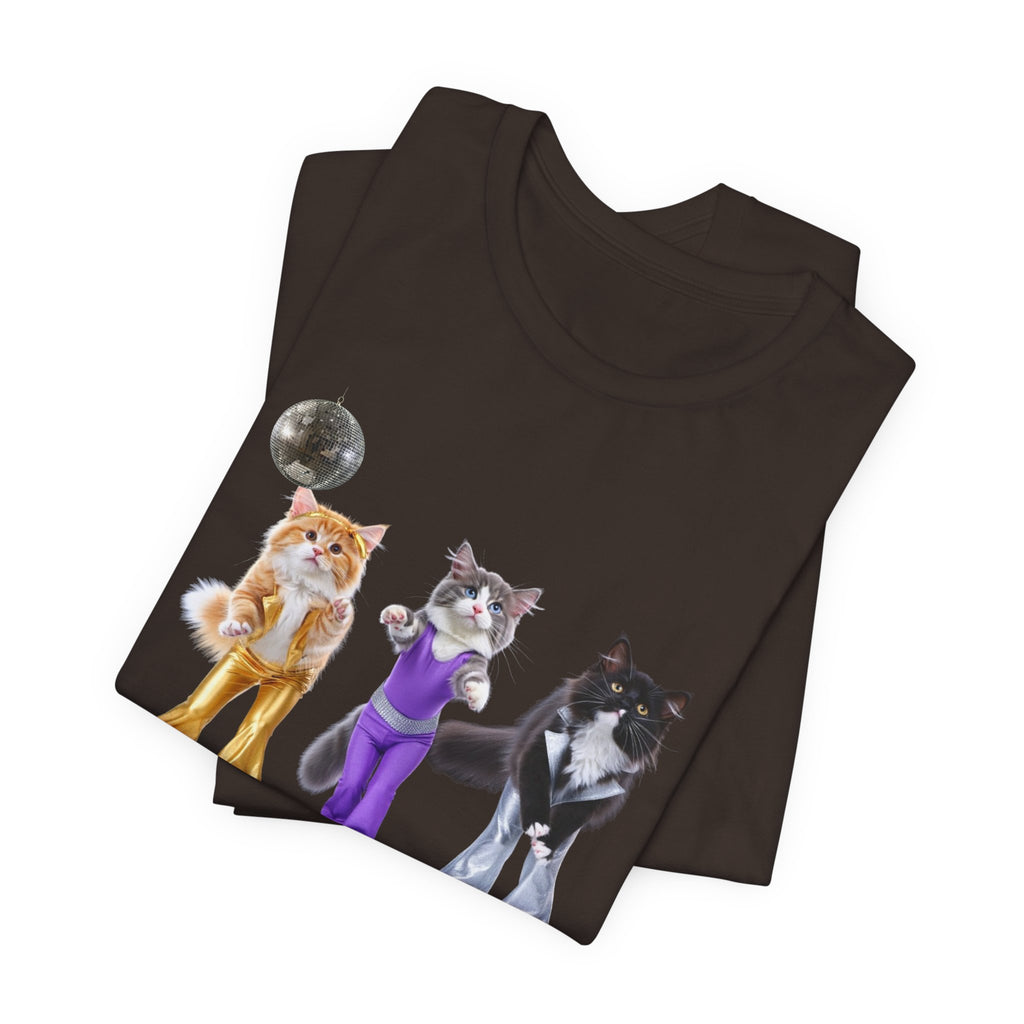 Disco Cats Trio T-Shirt | Cat Roller Skate Illustration, Retro 70s Vibe