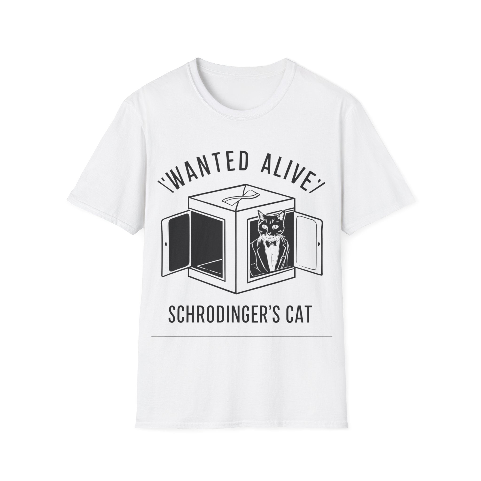 Schrodinger's Cat Science Unisex Softstyle T-Shirt, Quantum Super Position Funny Cat Shirt, Gift for Science Lovers, Physics Tee, Geeky