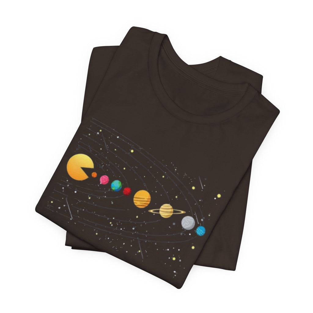 Pac-Man Solar System T-Shirt | Retro Arcade Planets Tee