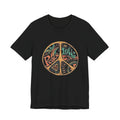 Retro Peace Love Unisex T-Shirt, Boho Graphic Tee, Casual Wear, Festival Shirt, Gift for Friends, Summer Style