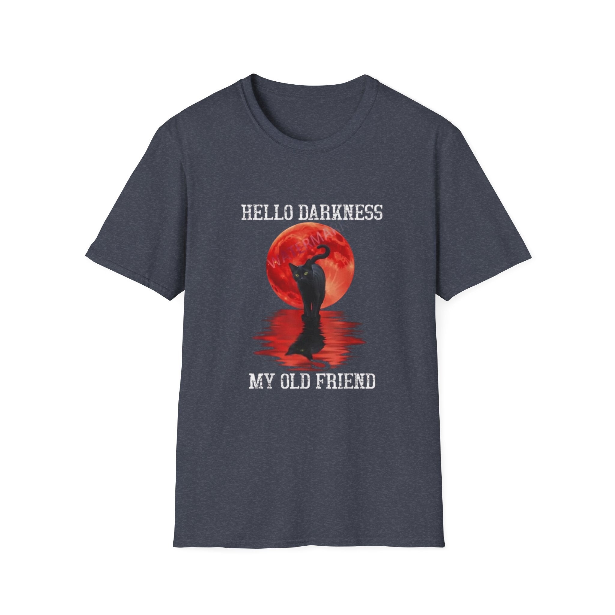 Red Moon Cat T-Shirt | Silhouette Reflection, Ocean Night