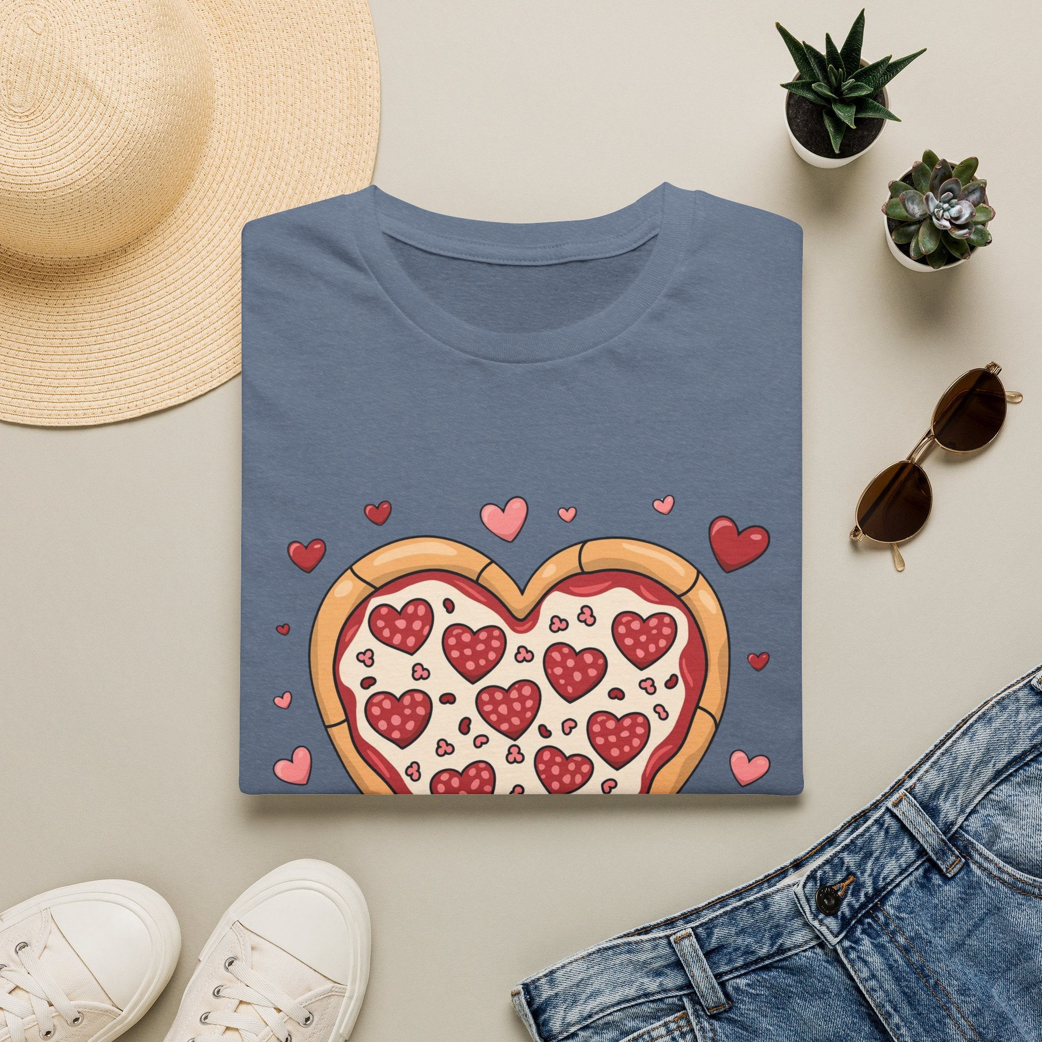 Pizza Heart T-Shirt, Foodie Tee, Love Pizza Shirt, Unisex Softstyle Tee, Pizza Lover Gift