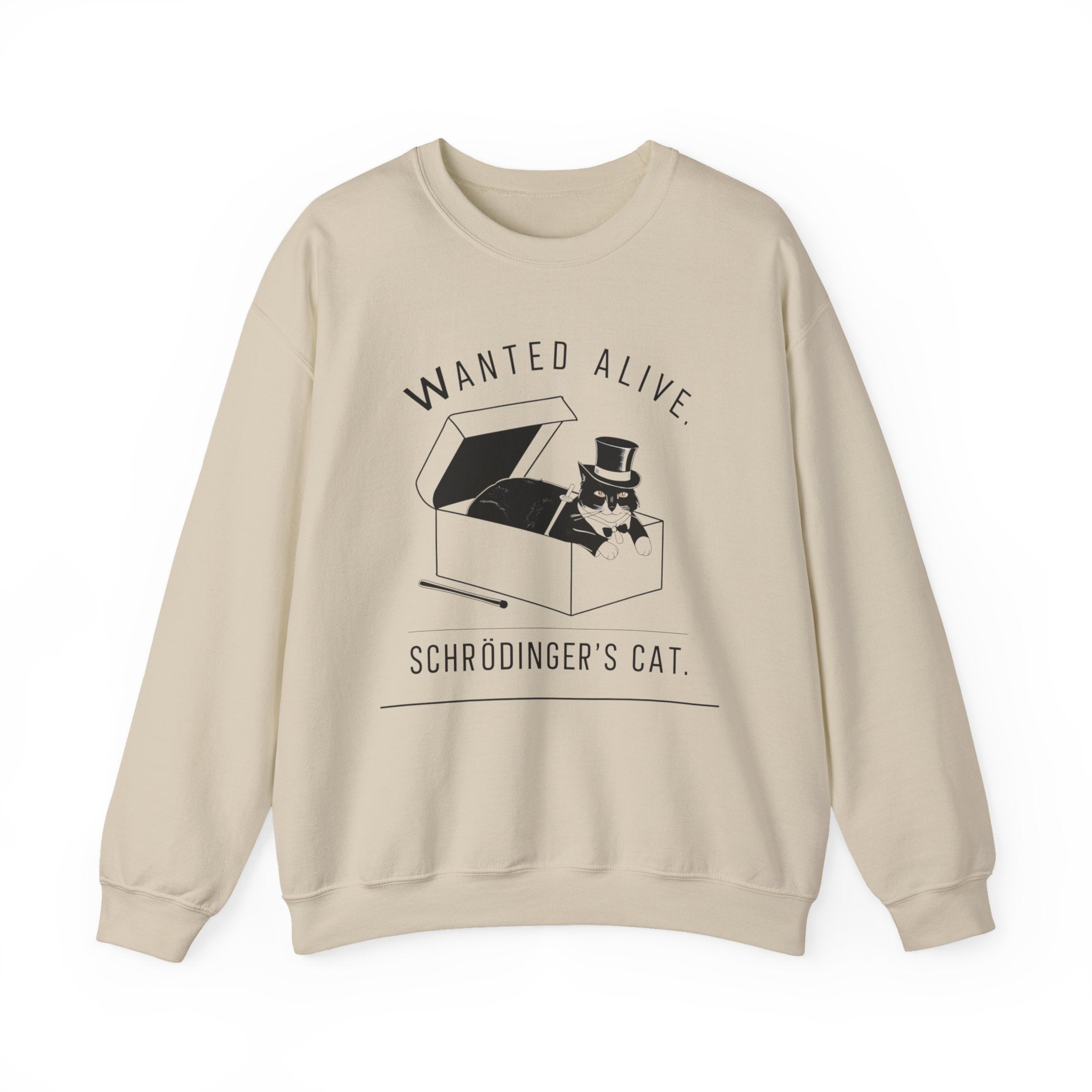 Funny Schrodinger's Cat Unisex Sweatshirt - Quantum Science Crewneck Jumper, Hilarious Physics Sweater, Scientist Gift, Geeky Clothing,