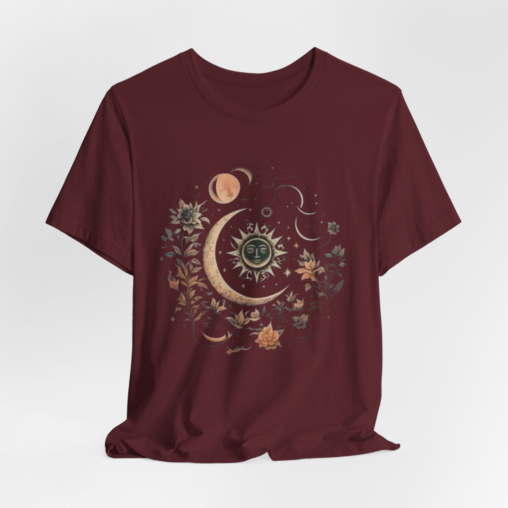 Celestial Nature Tee, Bohemian Style T-shirt for Nature Lovers, Astrology Gift, Casual Wear, Summer Vibes