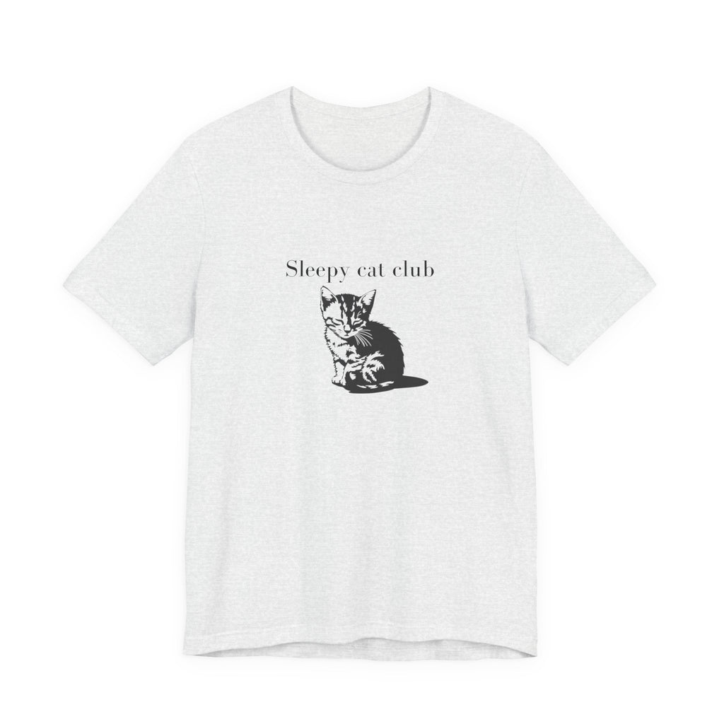 Sleepy Cat Club Tee, Cat Lover Shirt, Unisex Graphic Tee, Gift for Cat Owners, Cute Animal Apparel, Cozy Casual Wear
