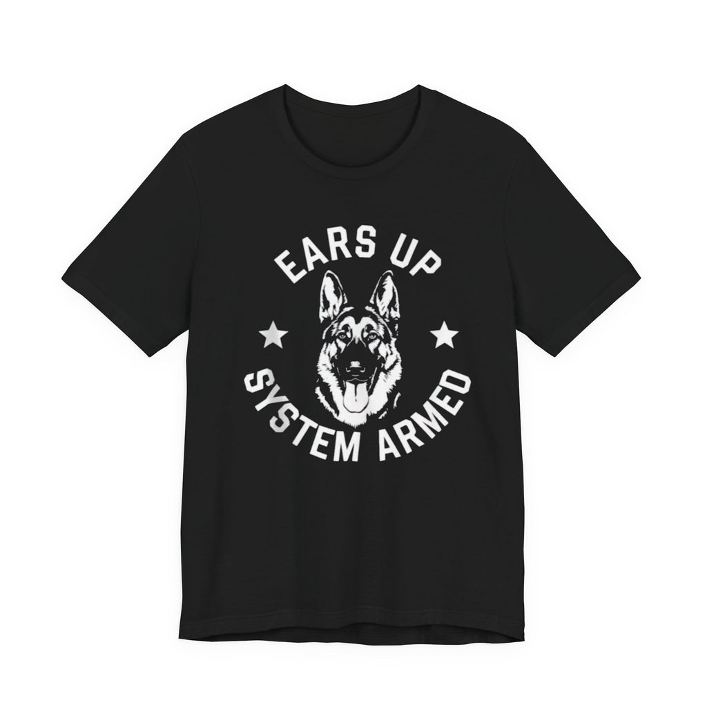 German Shepherd, Up System Armed Dog T-Shirt — Military K9 Handler Tee