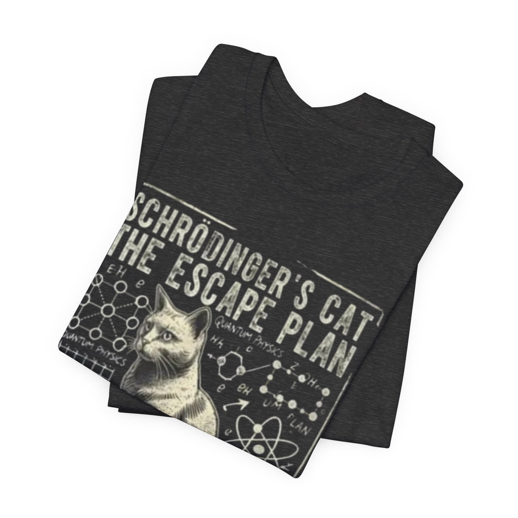 Schrödinger's Cat Escape Plan Tee | Physics Cat Diagram Shirt