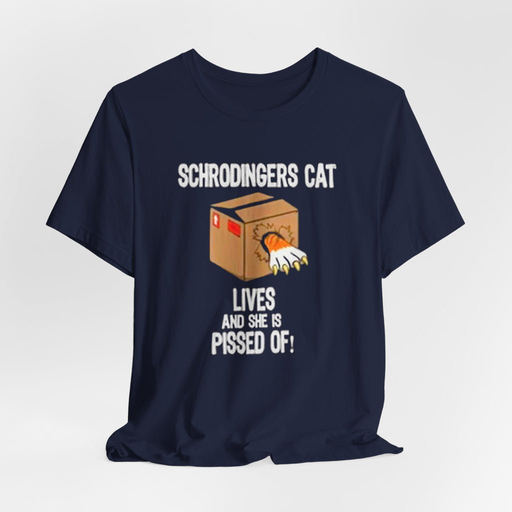 Schrodingers Cat Angry Cat Box T-Shirt | Science Humor Tee
