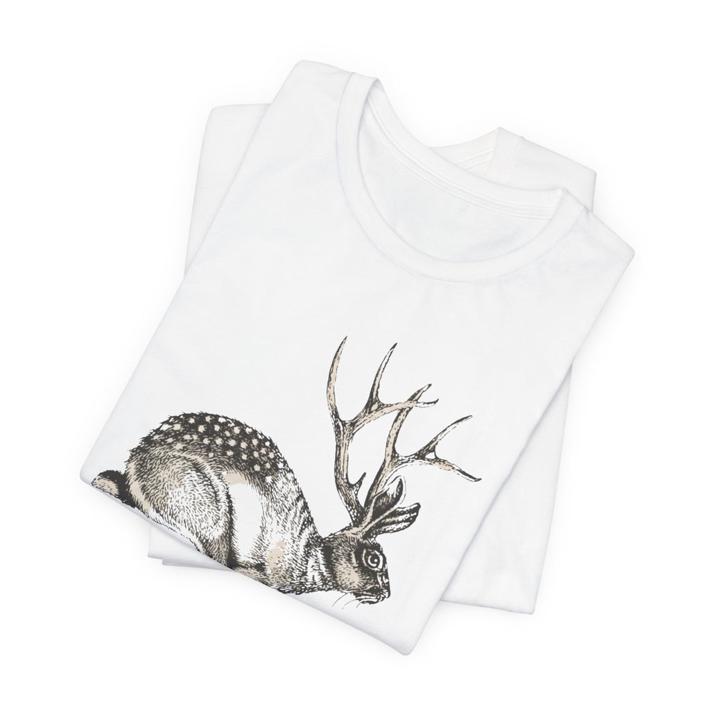 Gravity is a myth tee| hand -Drawn Jackalope Art, Script Motto