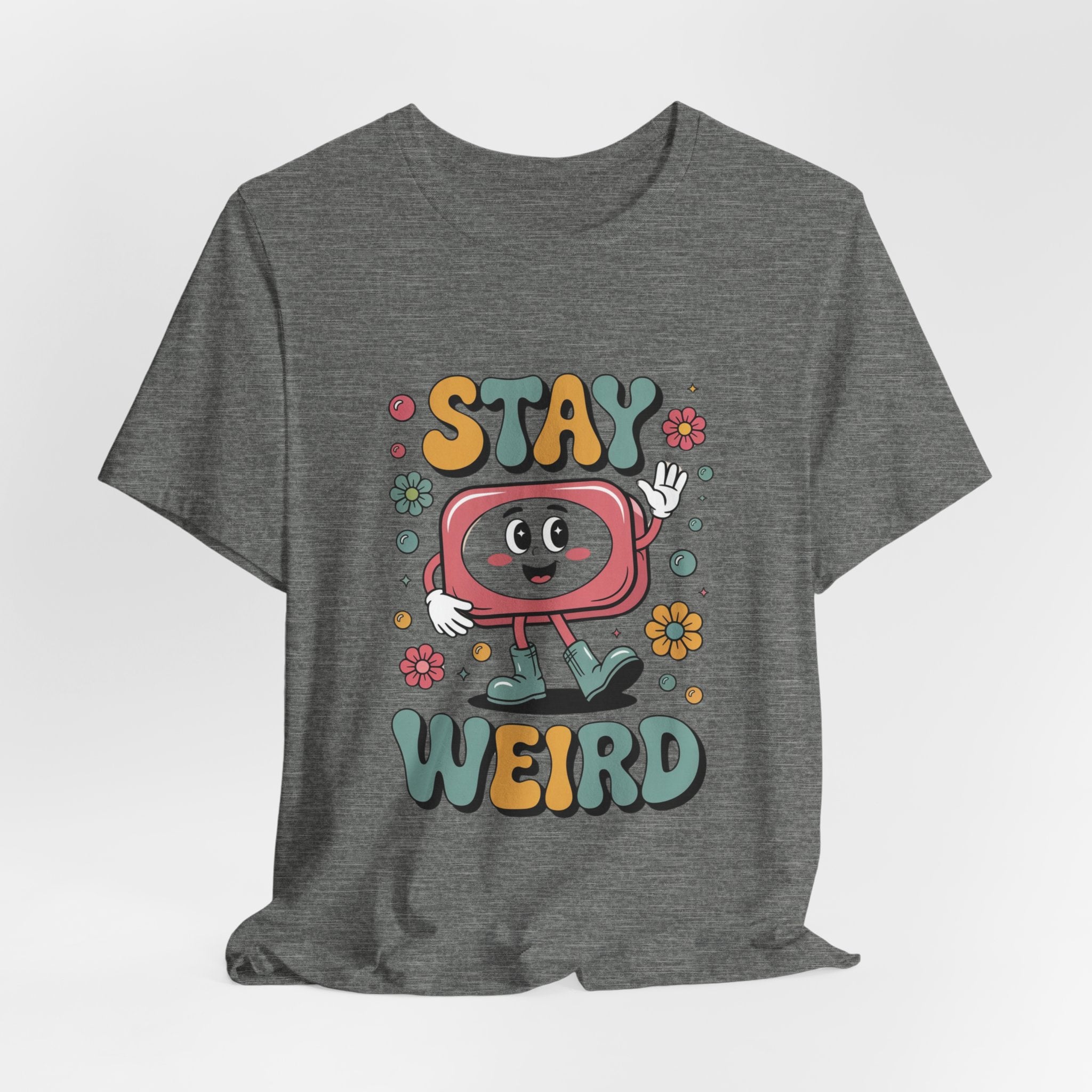 Stay Weird Unisex Jersey Tee - Fun Casual Fashion, Unique Gift, Friendship, Self-Expression, Cool Graphic Shirt