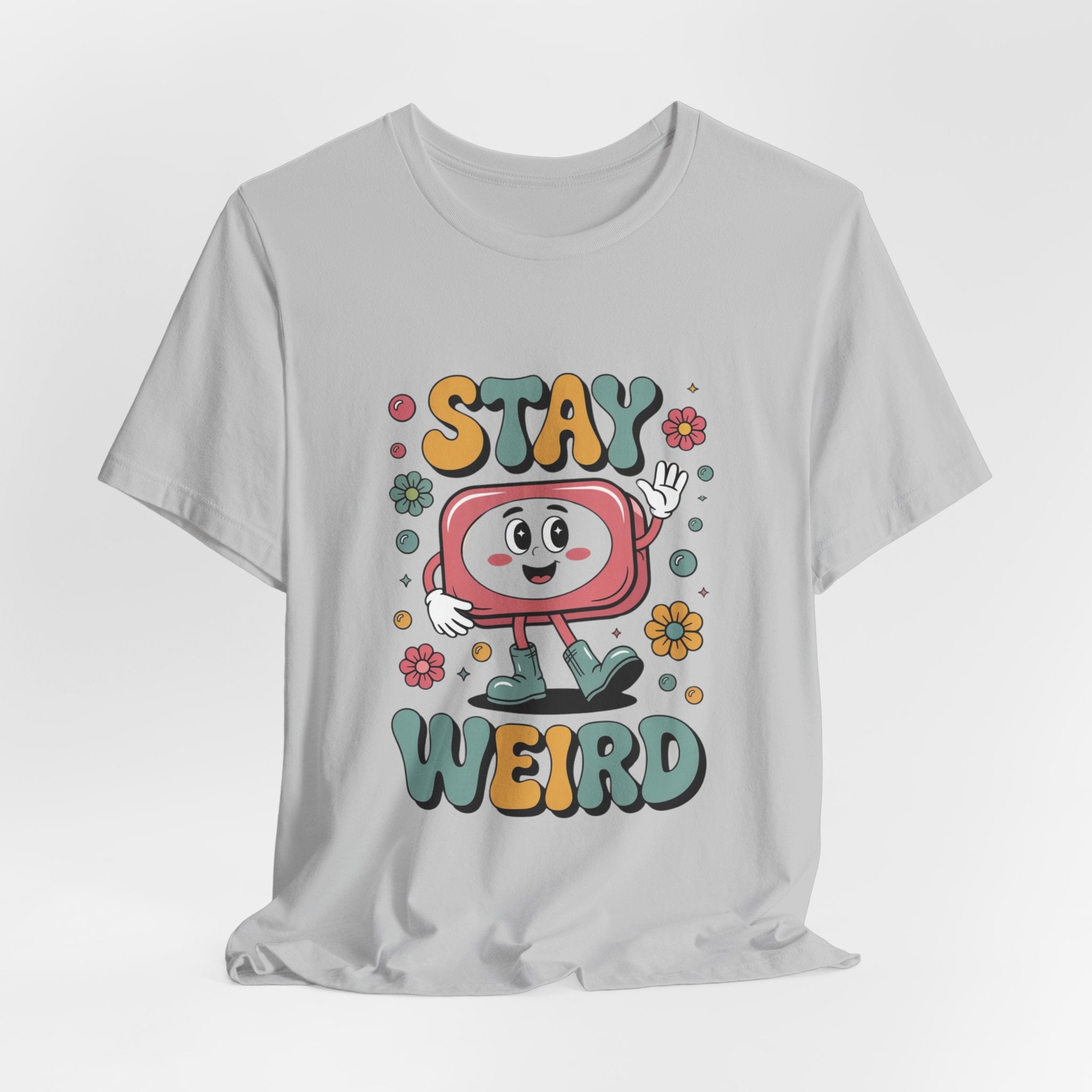 Stay Weird Unisex Jersey Tee - Fun Casual Fashion, Unique Gift, Friendship, Self-Expression, Cool Graphic Shirt