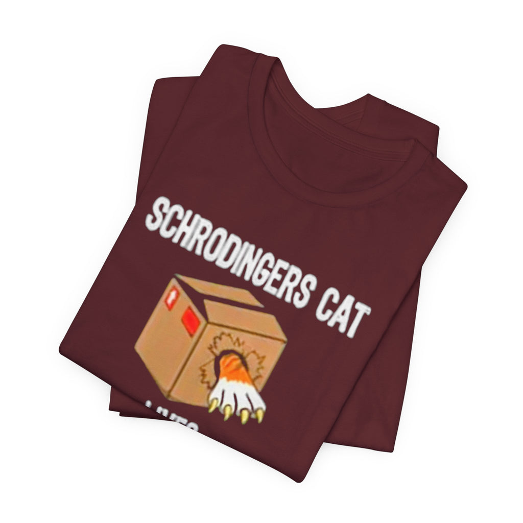 Schrodingers Cat Angry Cat Box T-Shirt | Science Humor Tee
