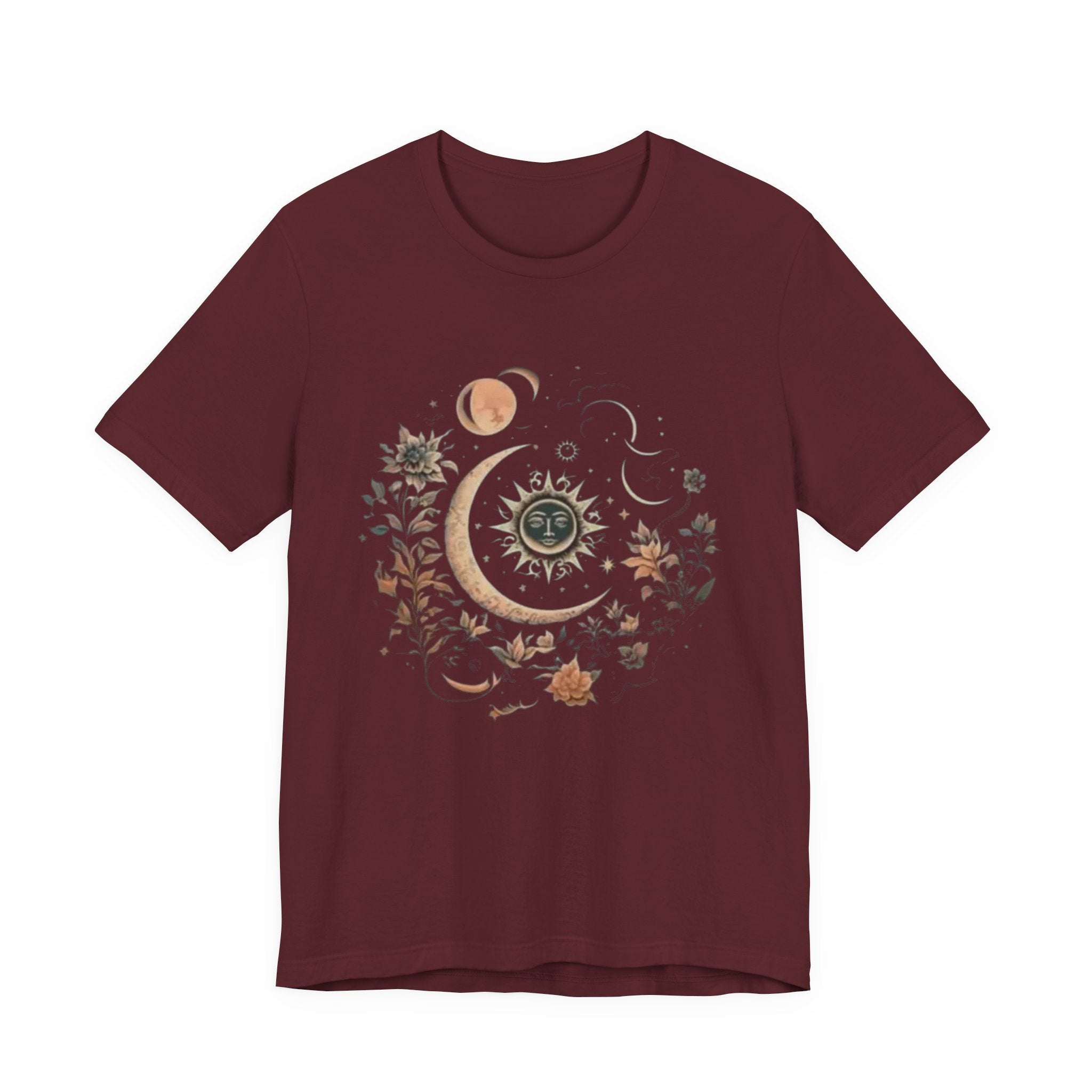 Celestial Nature Tee, Bohemian Style T-shirt for Nature Lovers, Astrology Gift, Casual Wear, Summer Vibes