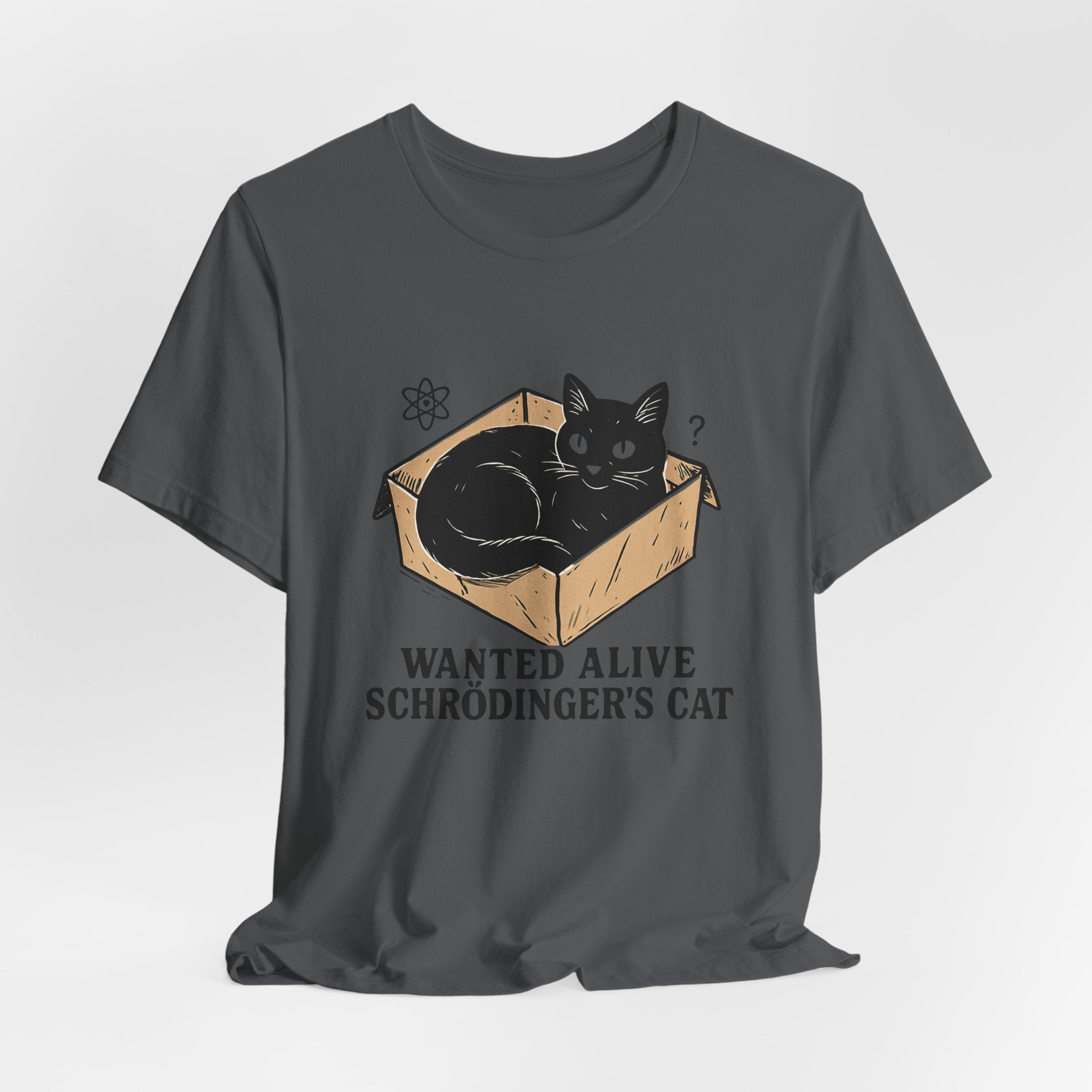 Schrödinger's Cat in Box Tee | Wanted Alive Cat Illustration