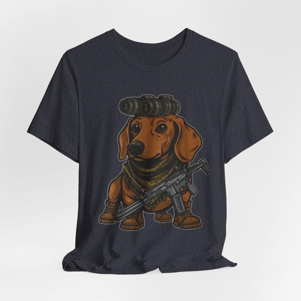 Dachshund Tactical Tee — Cute Sniper Dog Graphic T-Shirt